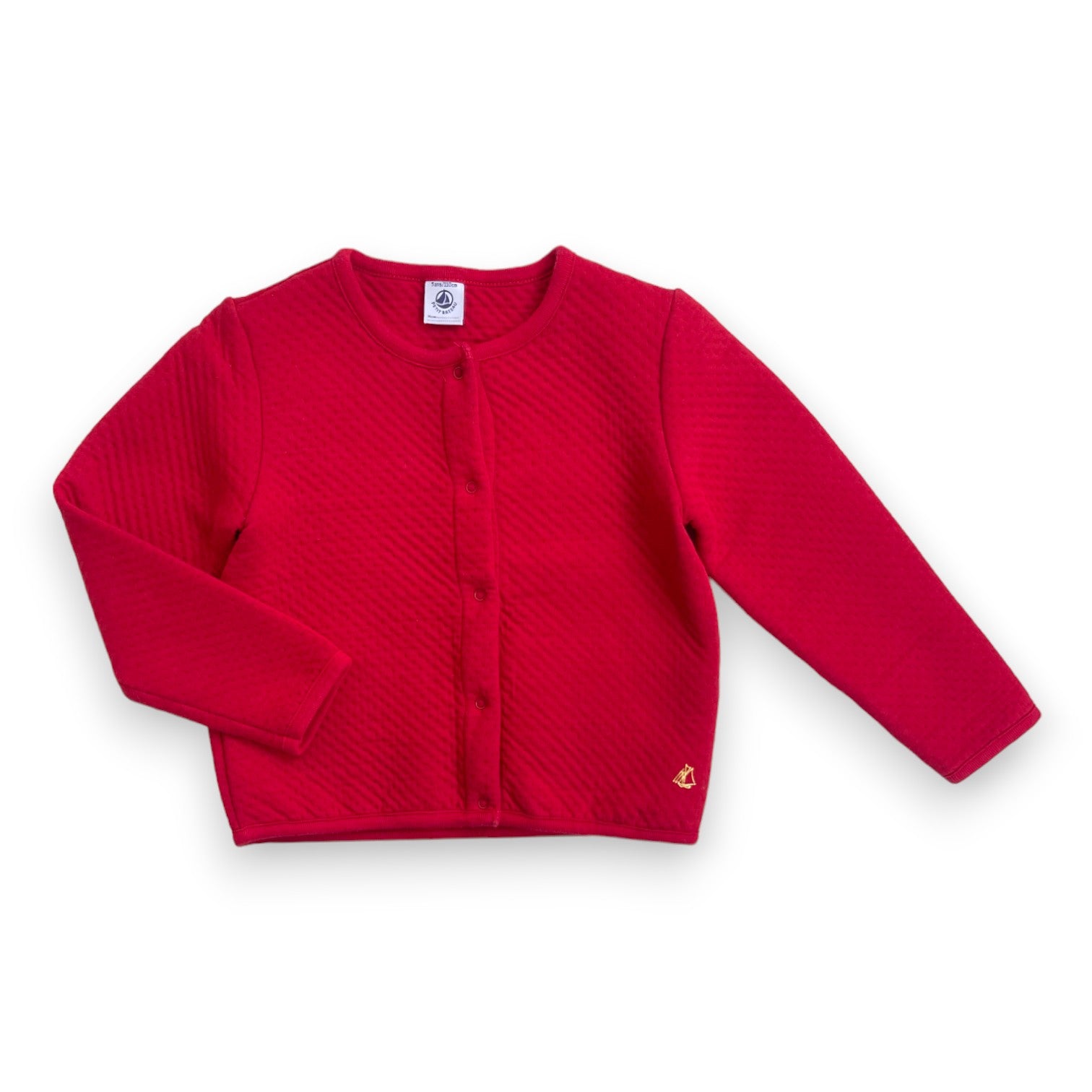 PETIT BATEAU - Red fleece cardigan - 5 years