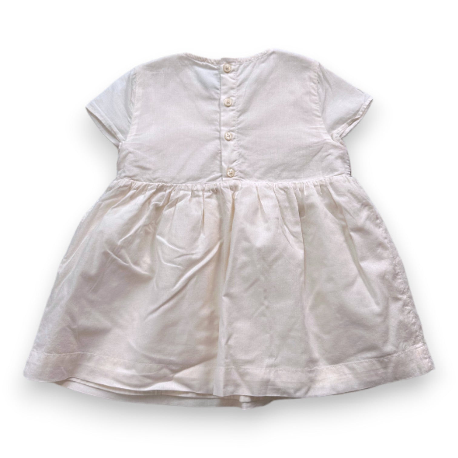 PETIT BATEAU - Beiges Kleid mit Stickerei - 18 Monate