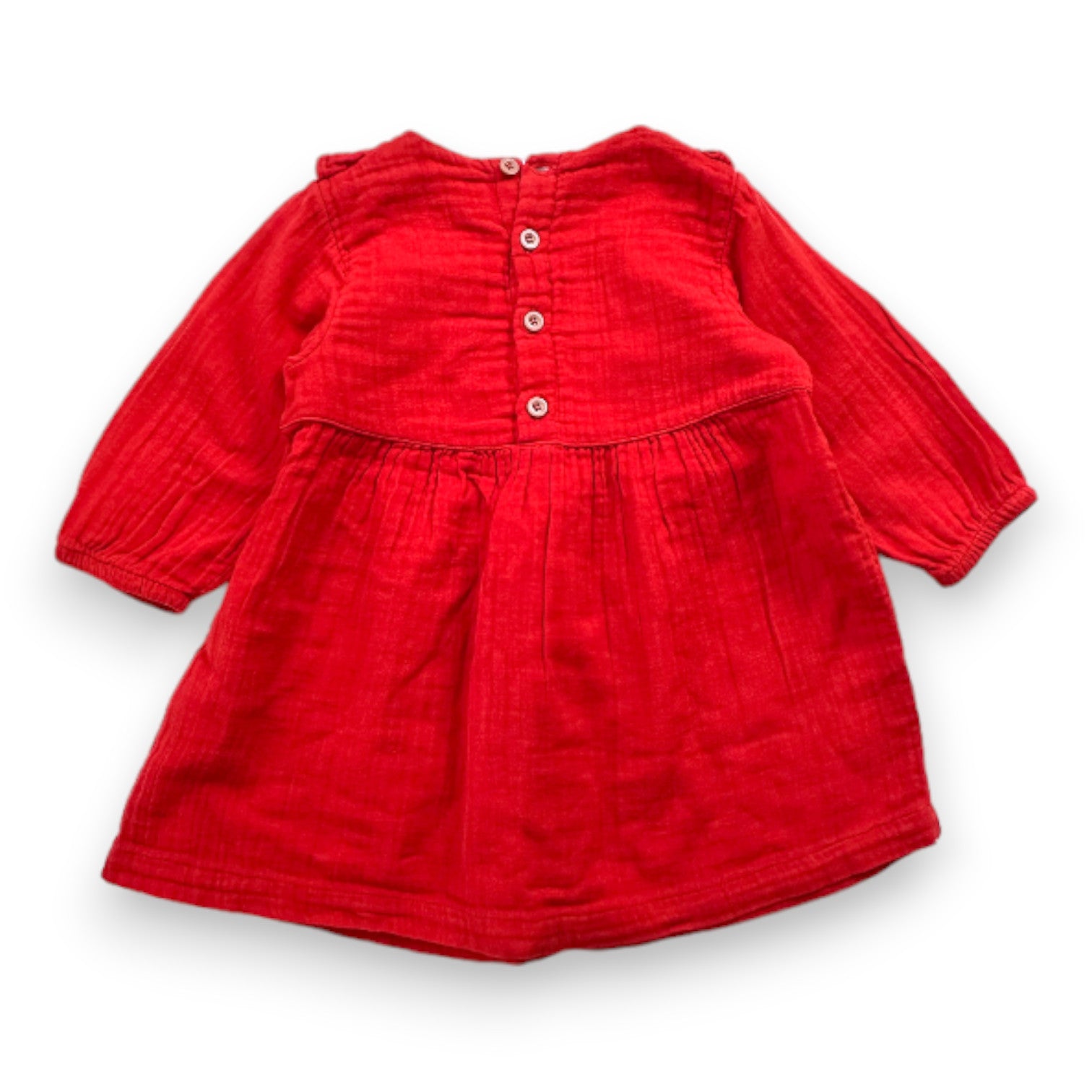 PETIT BATEAU - Rotes Kurzarmkleid - 18 Monate