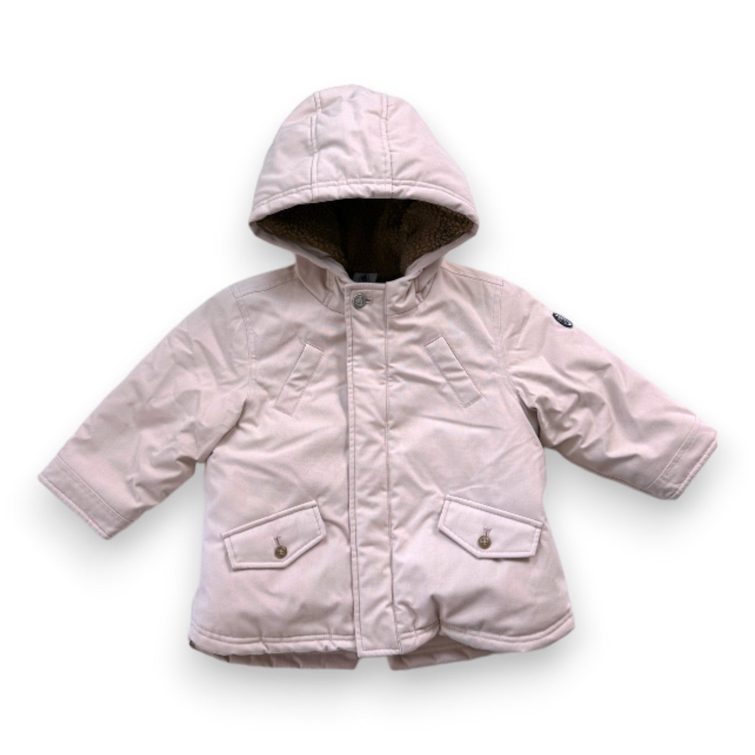 PETIT BATEAU - Rosa Parka mit Pelzfutter - 18 Monate