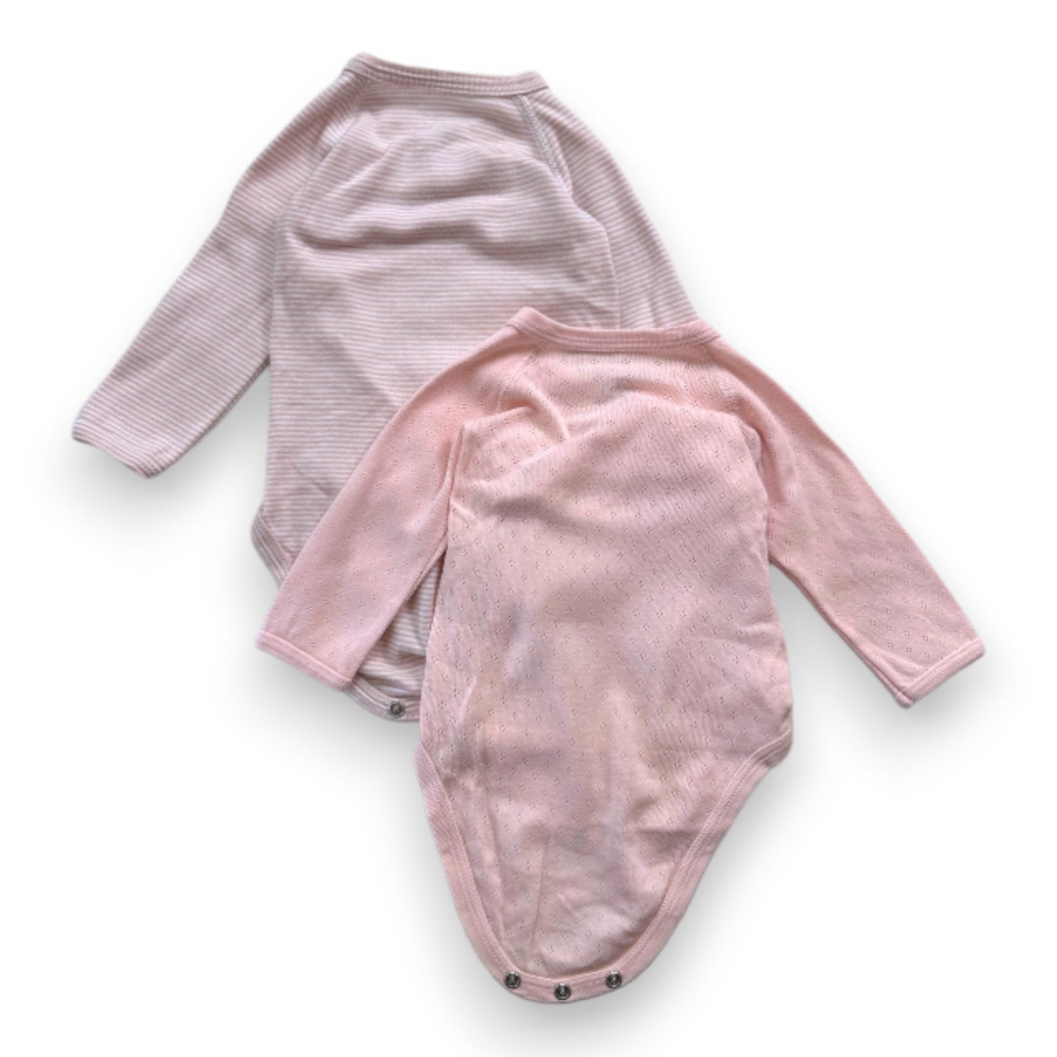 PETIT BATEAU - 2er-Pack rosa Langarmbodys - 3 Monate