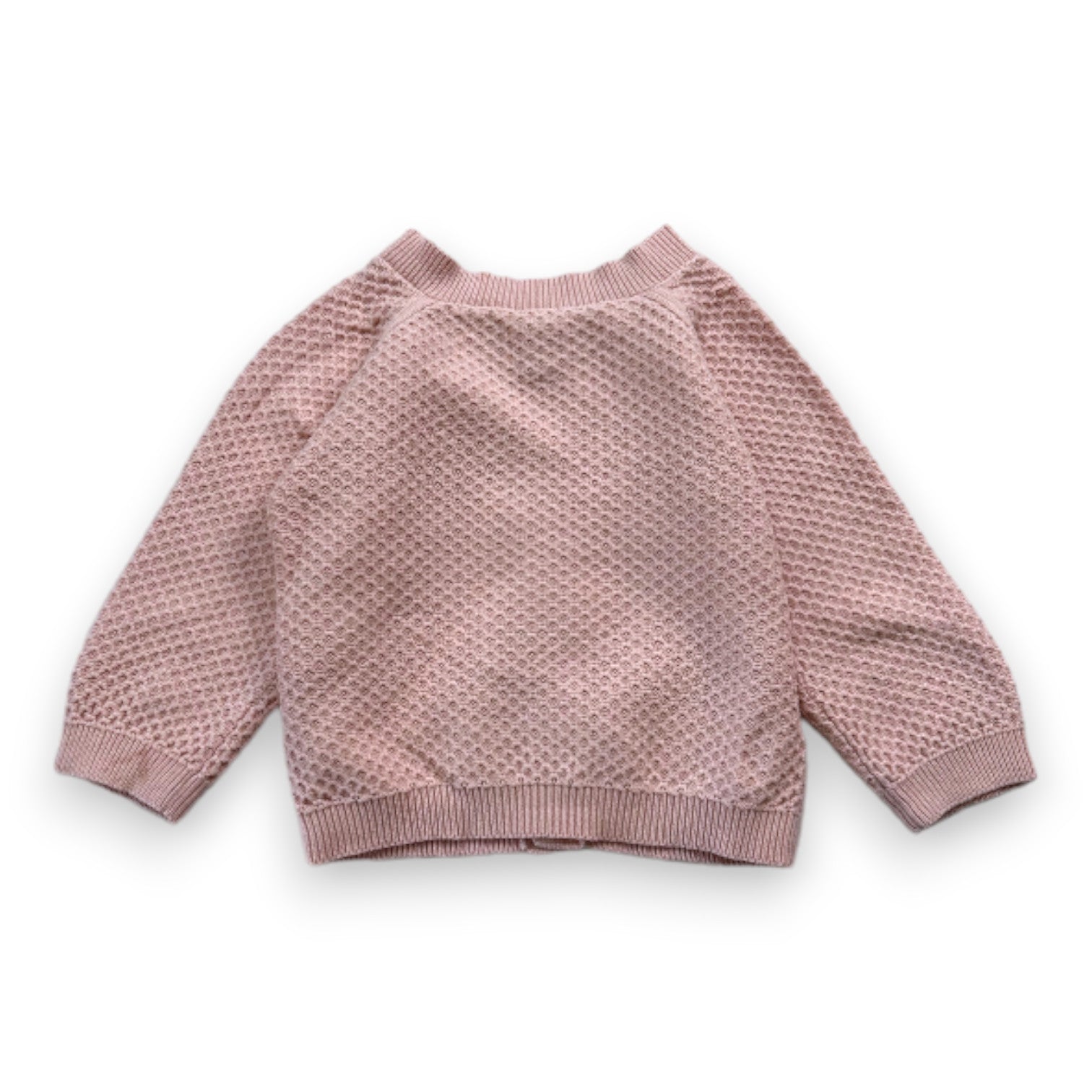 PETIT BATEAU - Strukturierte rosa Strickjacke - 12 Monate