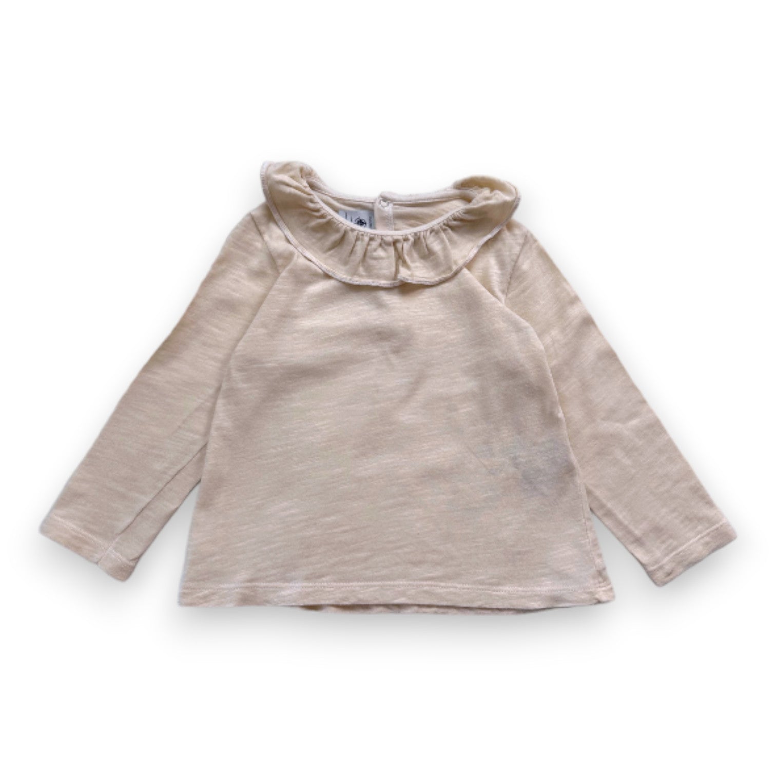 PETIT BATEAU - beiges Langarm-T-Shirt - 2 Jahre