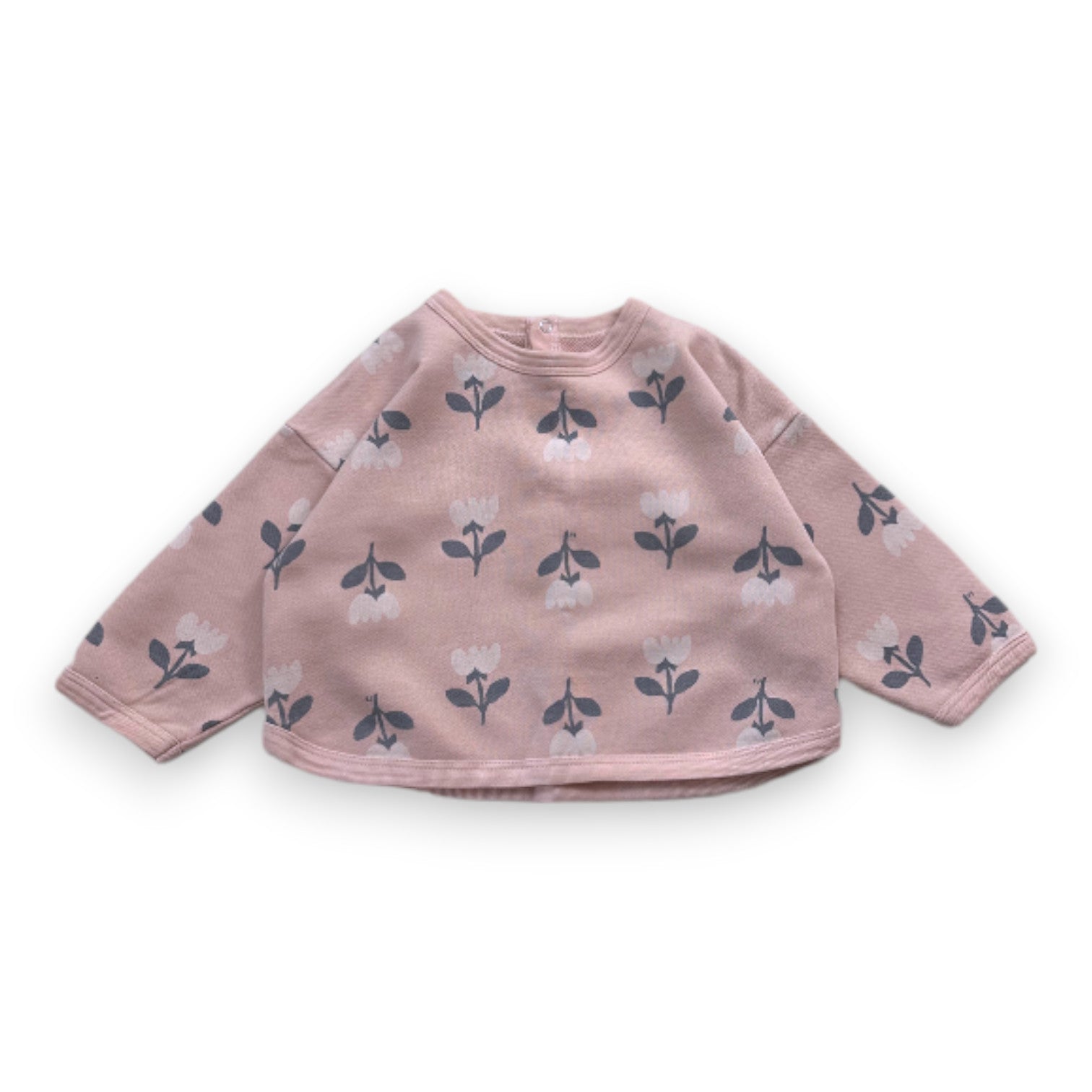 PETIT BATEAU - Rosa geblümtes Sweatshirt - 18 Monate