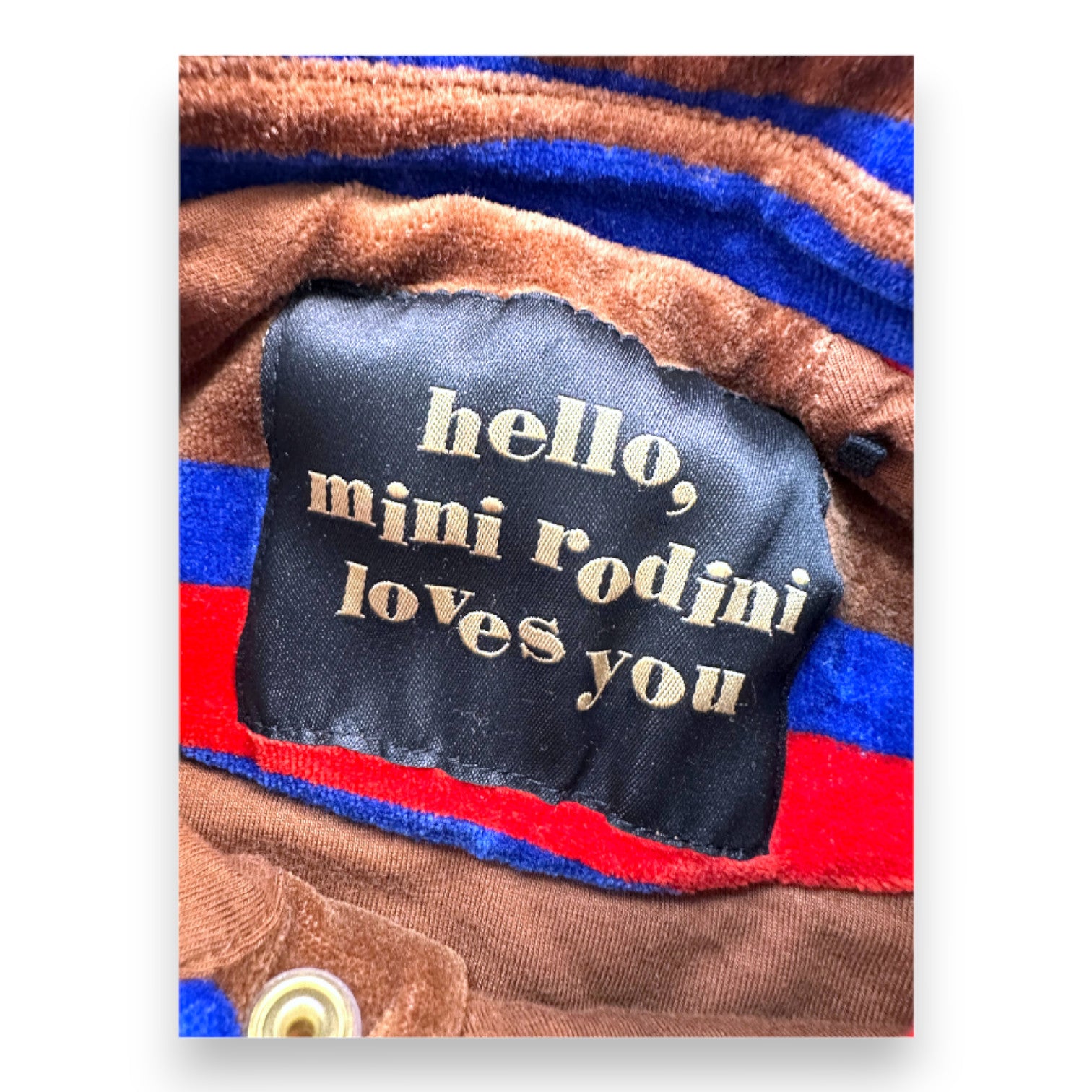 MINI RODINI - Braun gestreifte Samtjacke - 5 Jahre