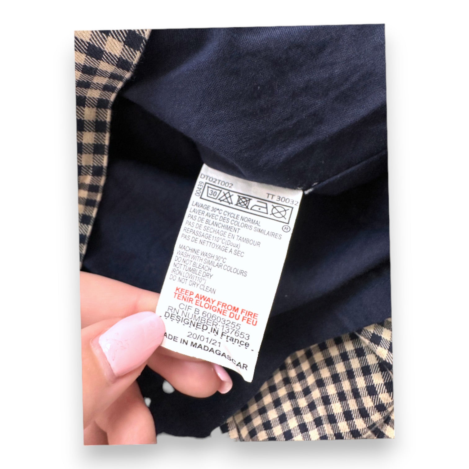 TARTINE &amp; CHOCOLAT - Checked dress with embroidered flowers - 8 years