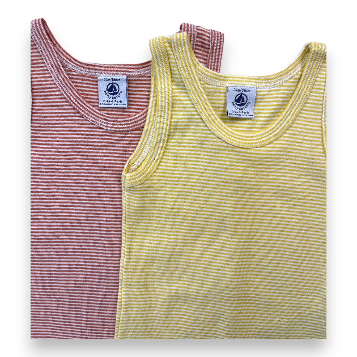 PETIT BATEAU - Pack of 2 striped bodysuits - 2 years