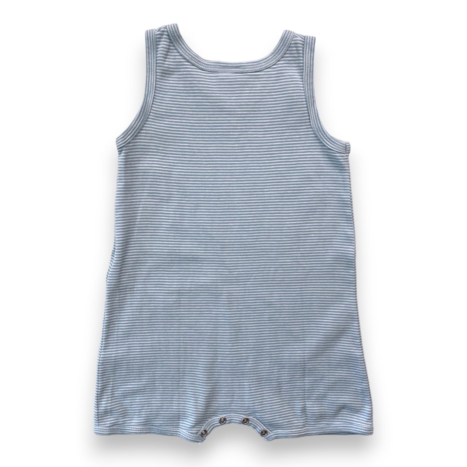 PETIT BATEAU - Combinaison courte bleue à rayures - 2 ans
