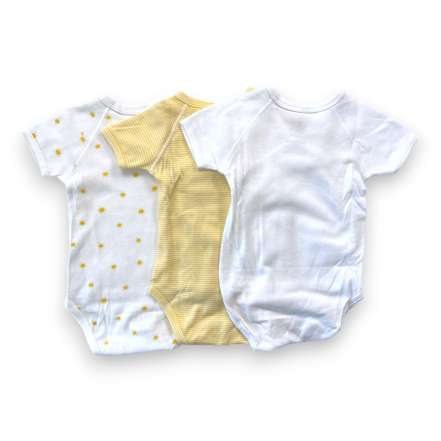 PETIT BATEAU - Set of 3 wrap-over bodysuits - 6 months
