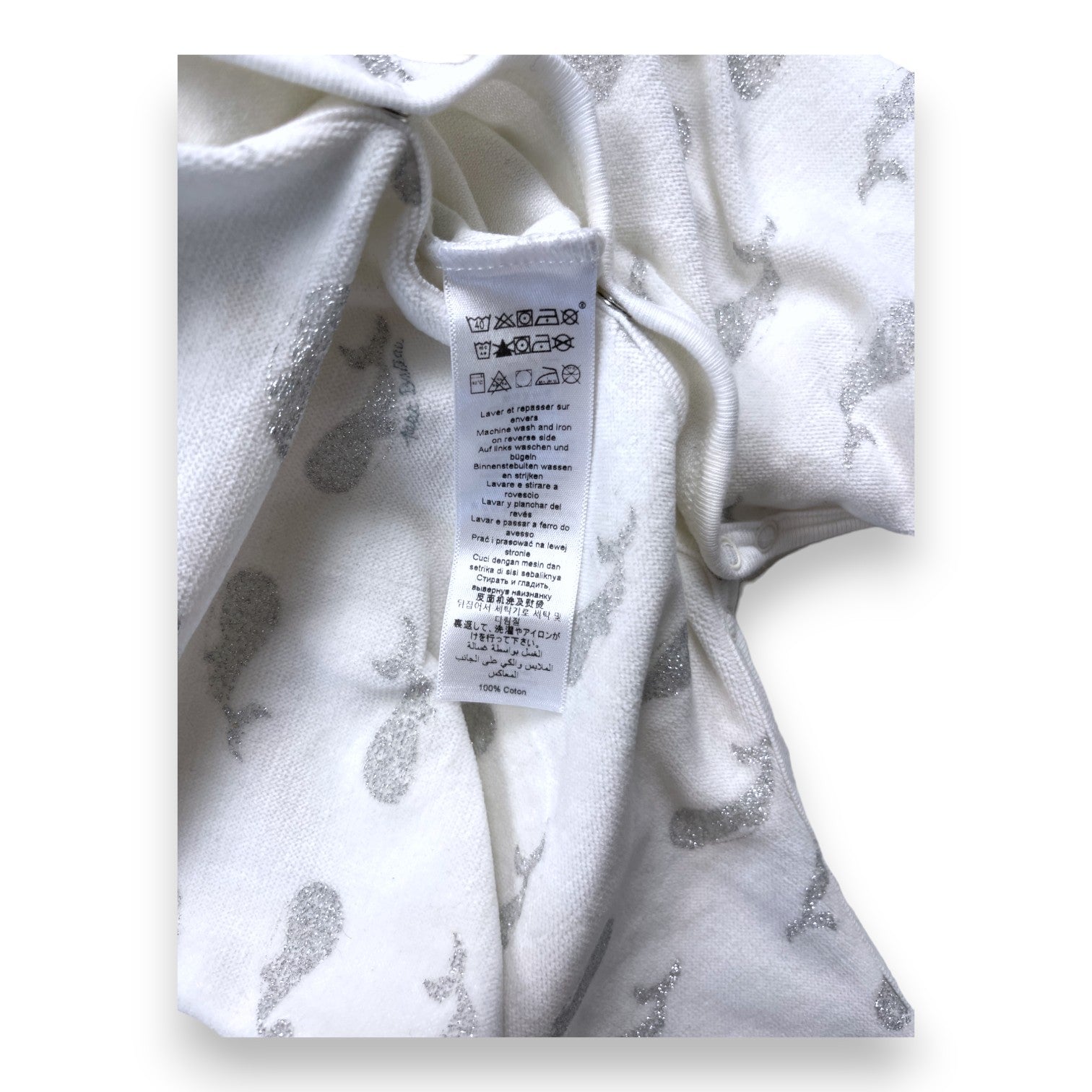 PETIT BATEAU - Pyjama baleines en velours - 2 ans