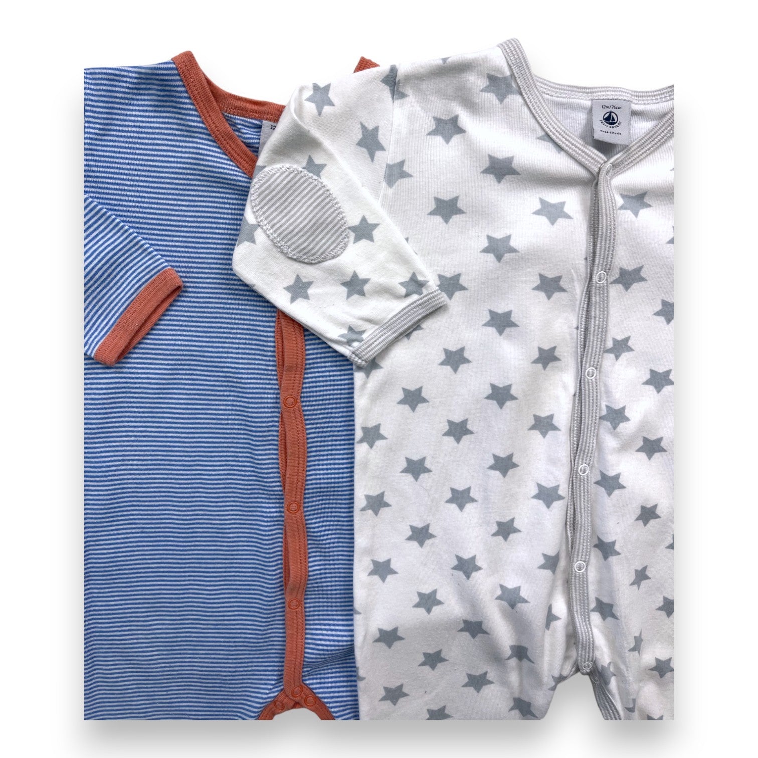 PETIT BATEAU - Pack of 2 lightweight pajamas - 12 months