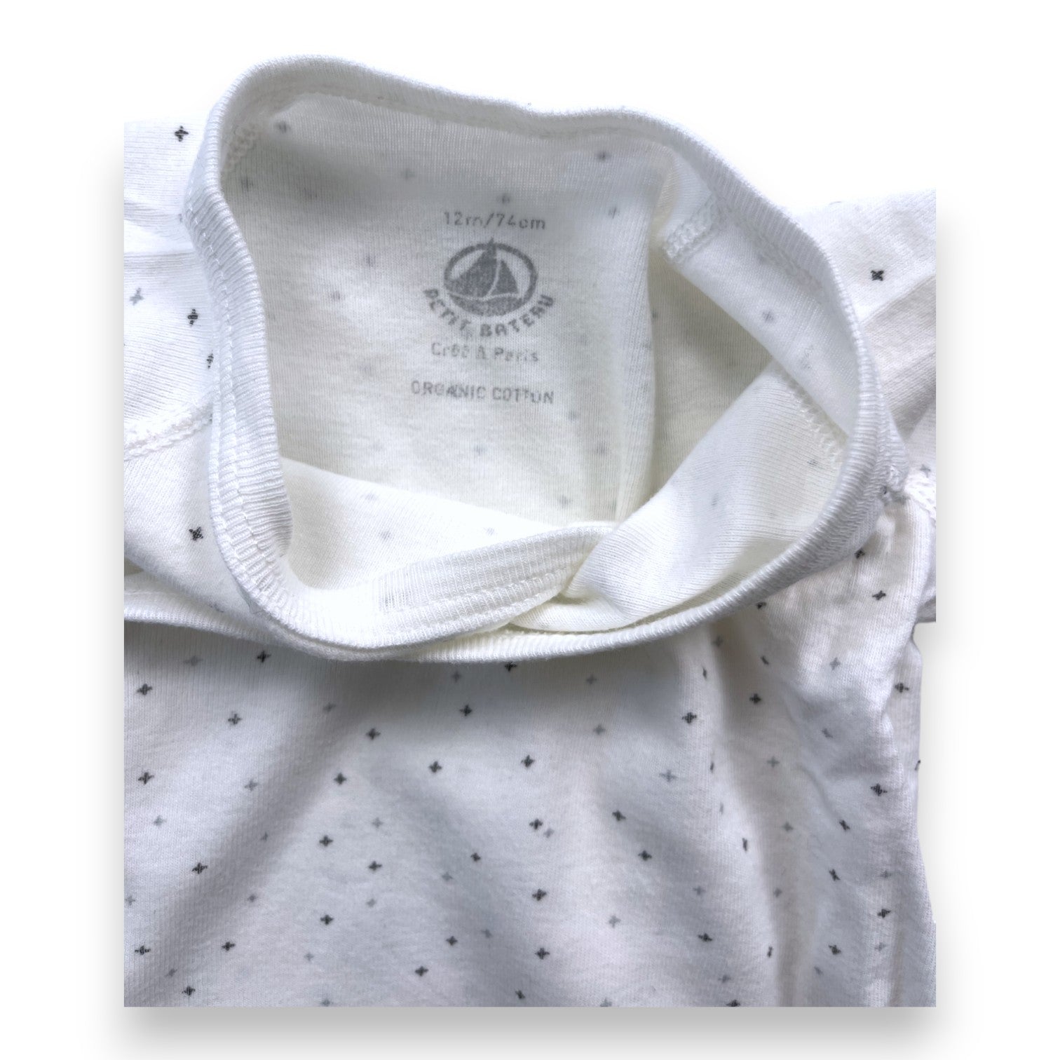 PETIT BATEAU - Weißer Wickelbody mit Sternen - 12 Monate