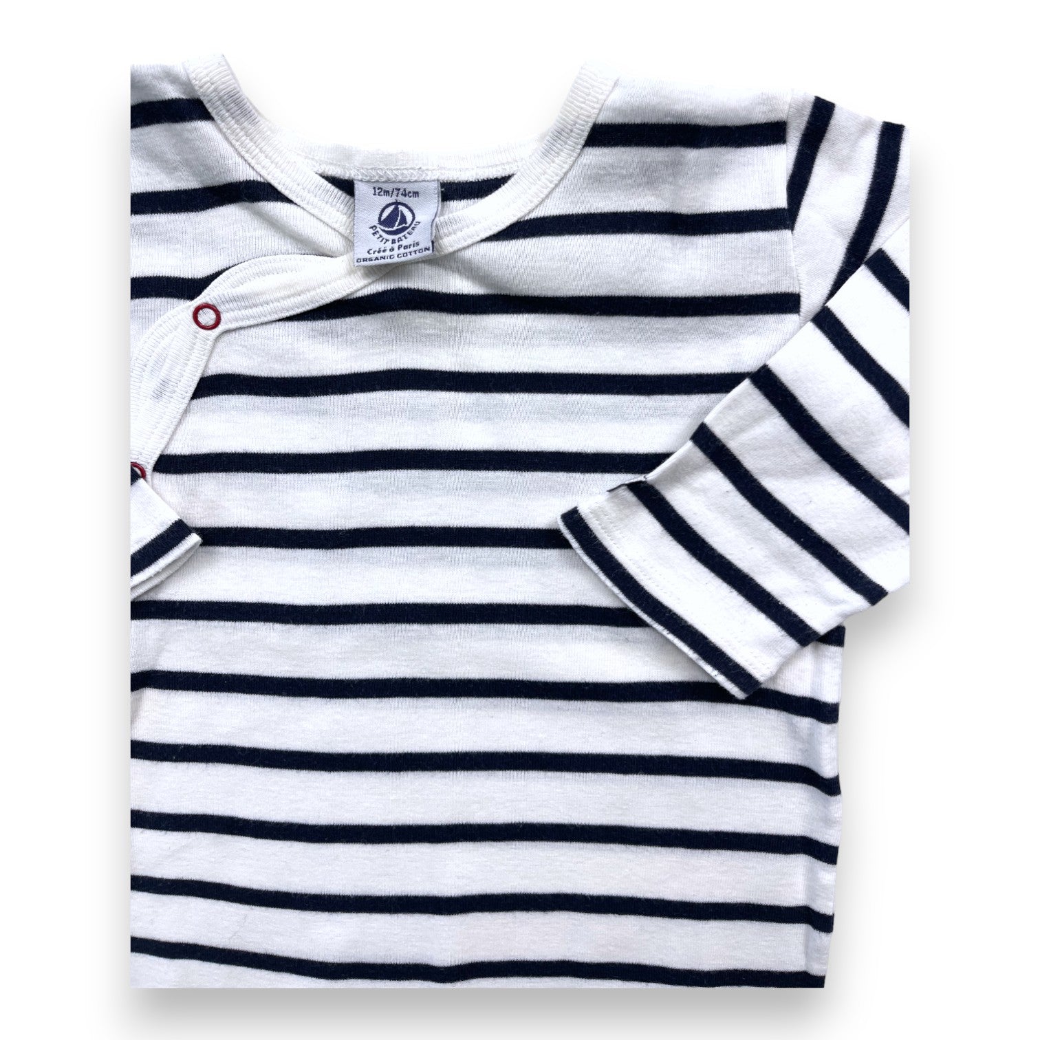 PETIT BOAT - Gestreifter Pyjama - 12 Monate