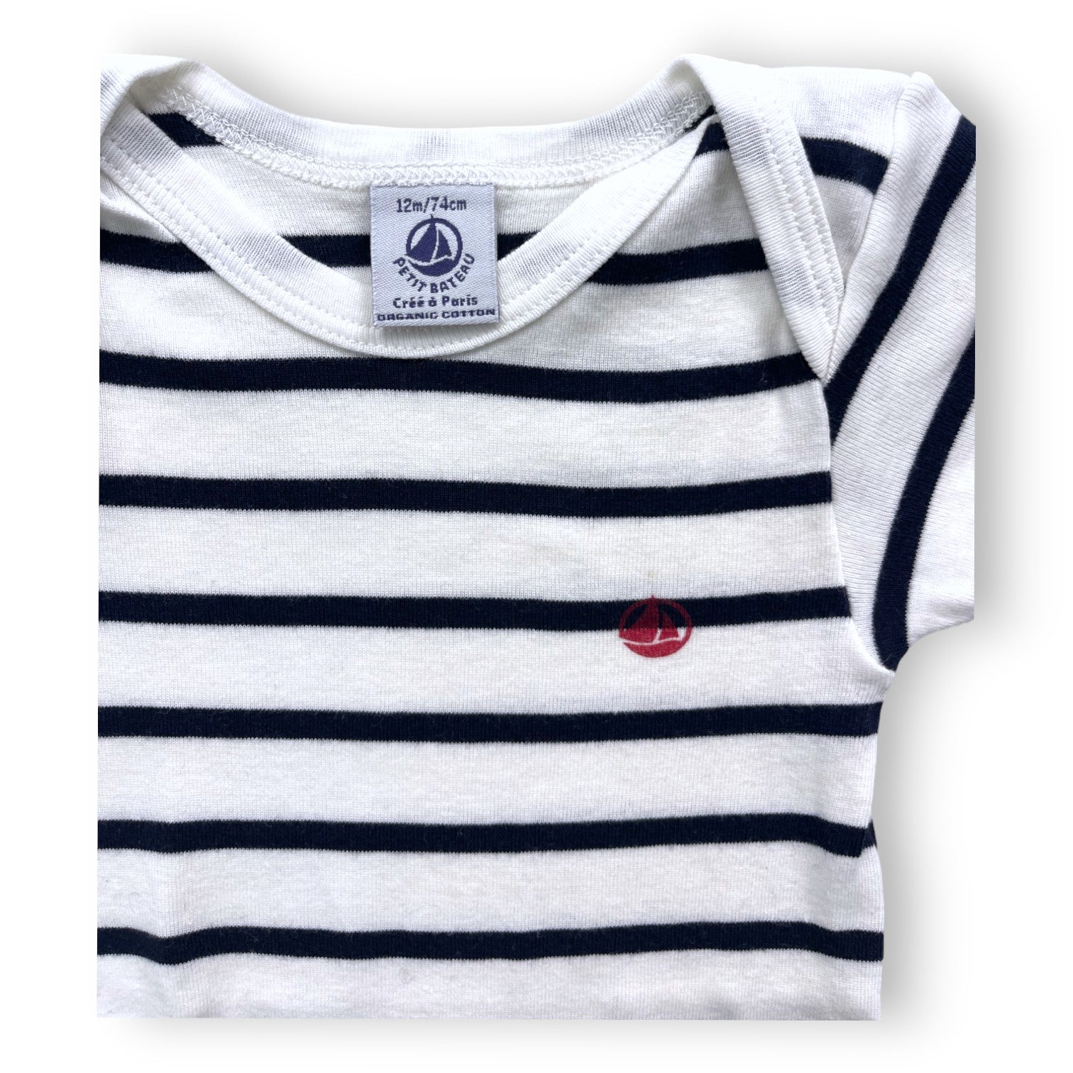 PETIT BATEAU - Gestreifter Body - 12 Monate