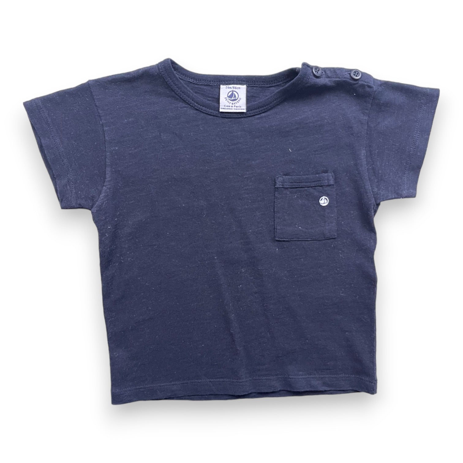 PETIT BATEAU - Mitternachtsblaues T-Shirt - 2 Jahre