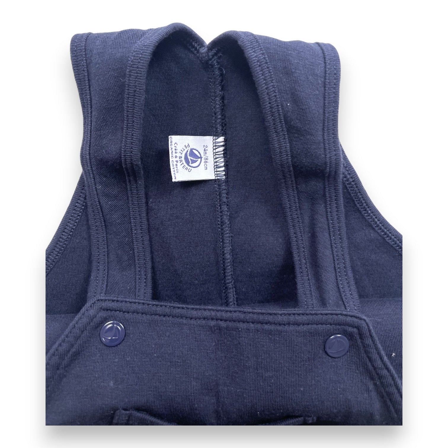 PETIT BATEAU - Marineblauer Fleece-Overall - 2 Jahre