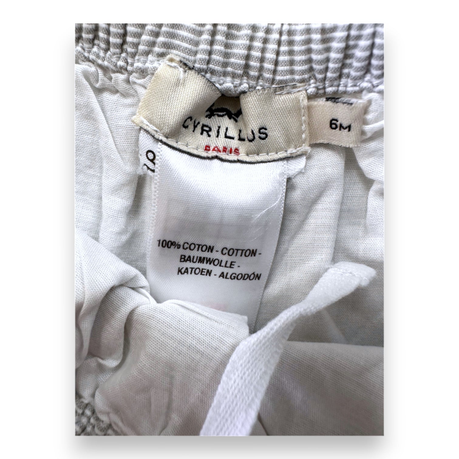 CYRILLUS - Grey and white striped sarouel pants - 6 months