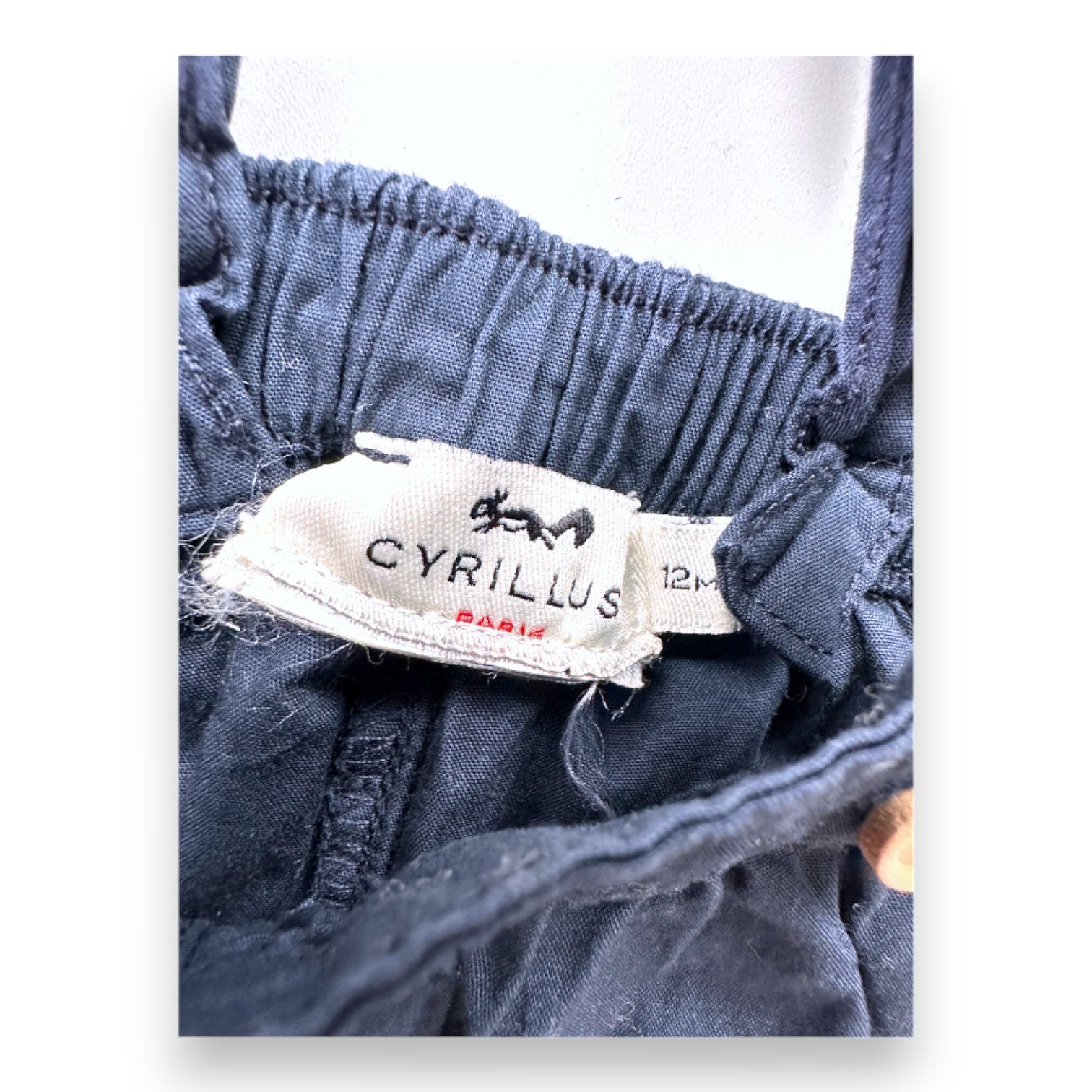 CYRILLUS - Salopette short bleu marine - 12 mois