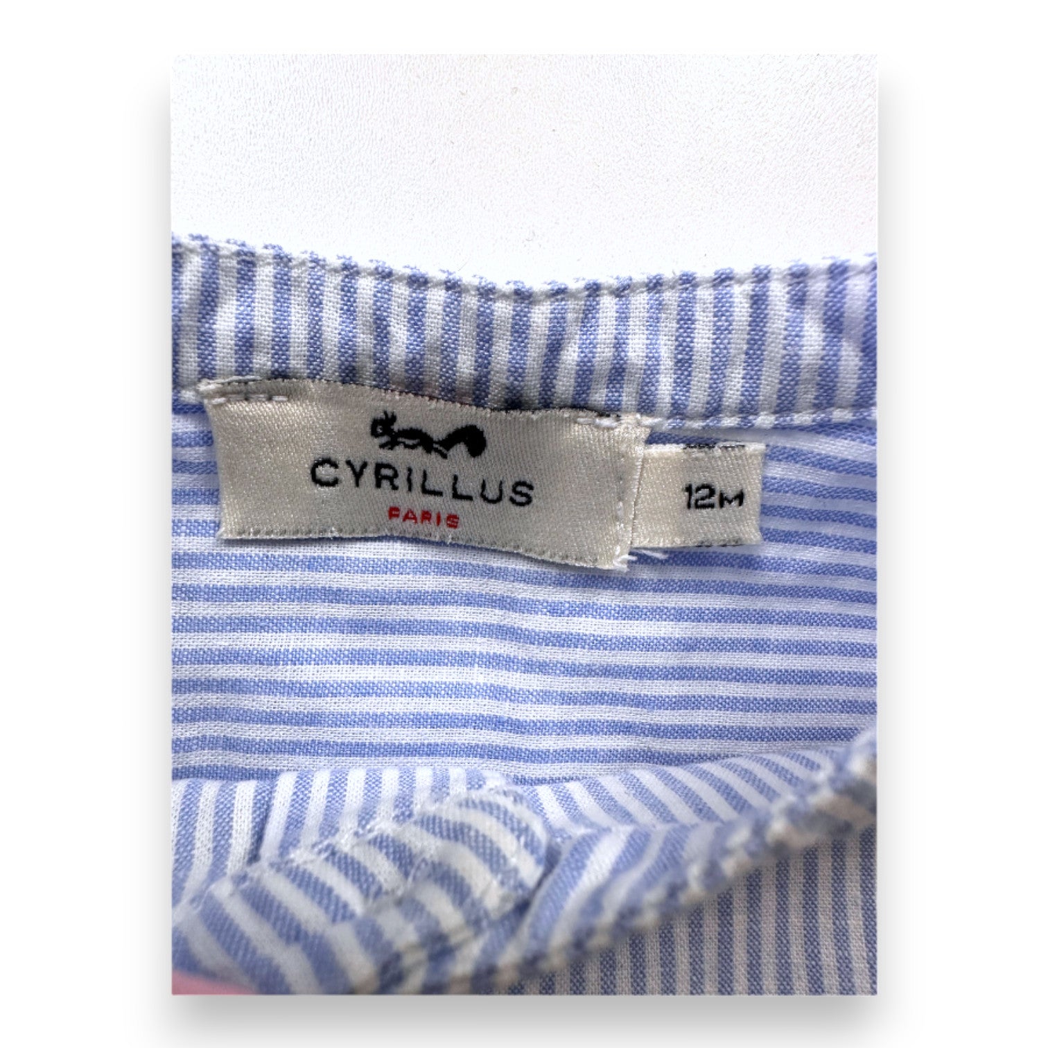 CYRILLUS - Blau-weiß gestreiftes Hemd - 12 Monate