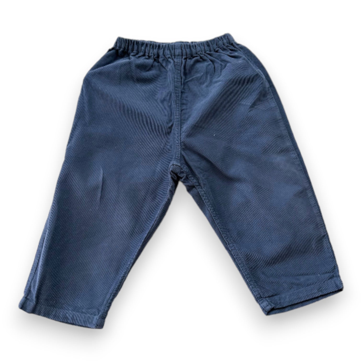 PETIT BATEAU - pantalon large bleu effet velours - 2 ans