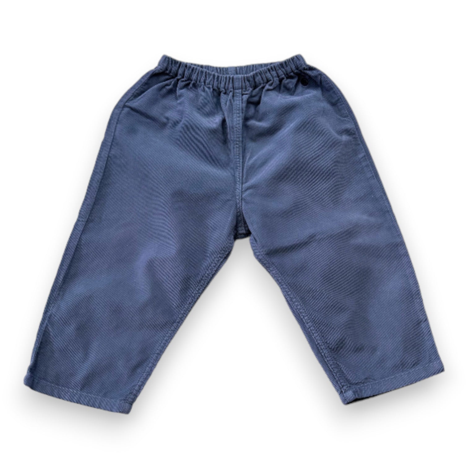 PETIT BATEAU - pantalon large bleu effet velours - 2 ans