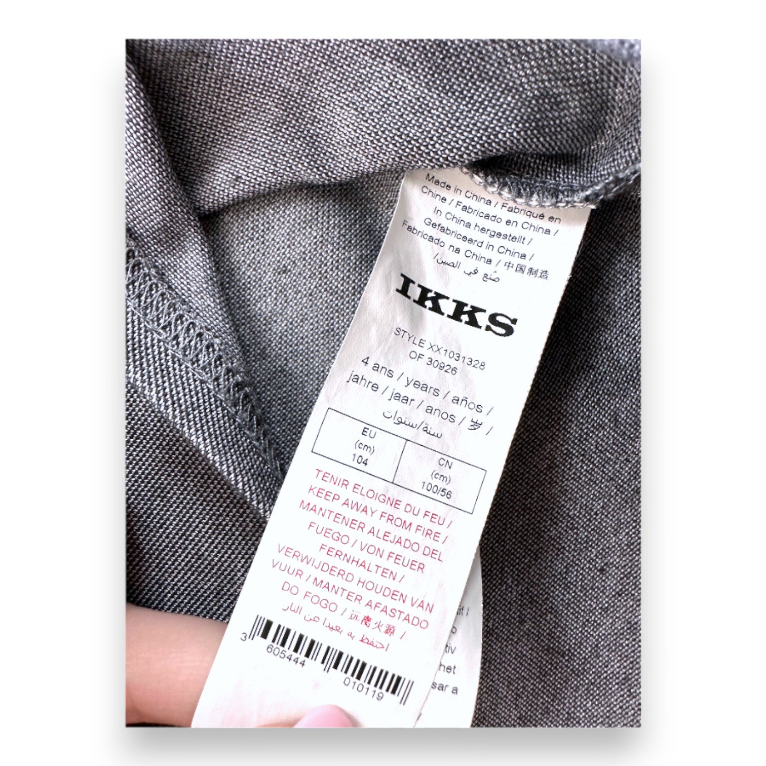 IKKS - Graues Langarm-T-Shirt mit Aufdrucken - 4 Jahre