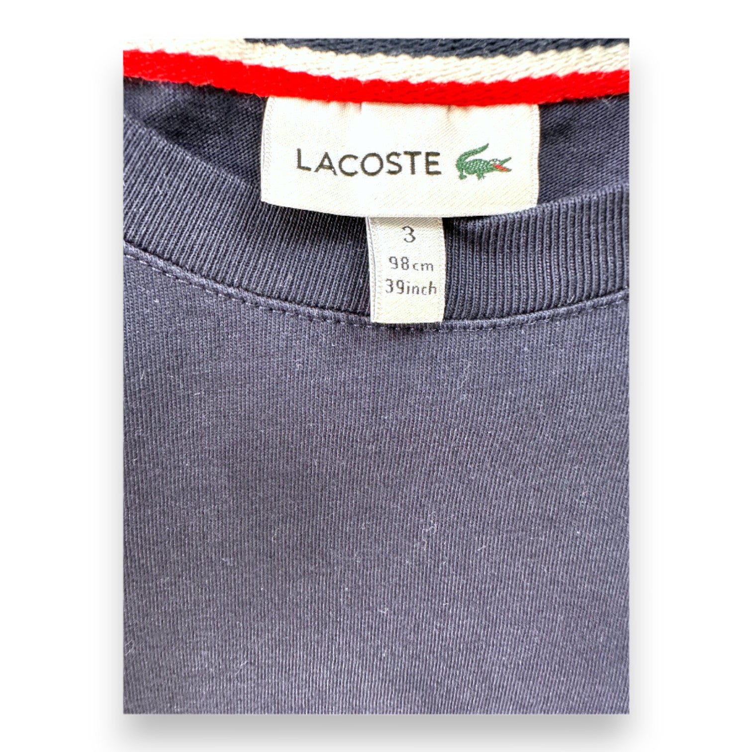 LACOSTE - Marineblaues Langarm-T-Shirt - 3 Jahre