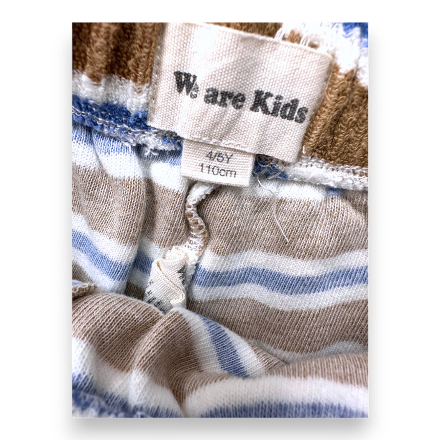 WE ARE KIDS - Blau-weiß-braun gestreifte Frottee-Shorts - 4 Jahre