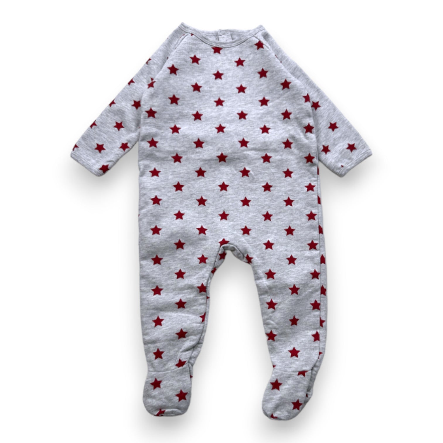 NATALYS - Grey jumpsuit with red stars - 18 months