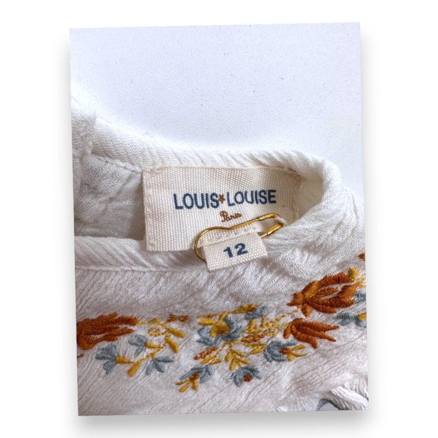 LOUIS LOUISE - Beige romper with embroidery - 12 months