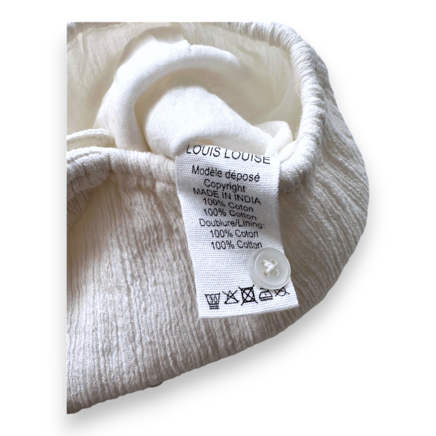 LOUIS LOUISE - Beige romper with embroidery - 12 months