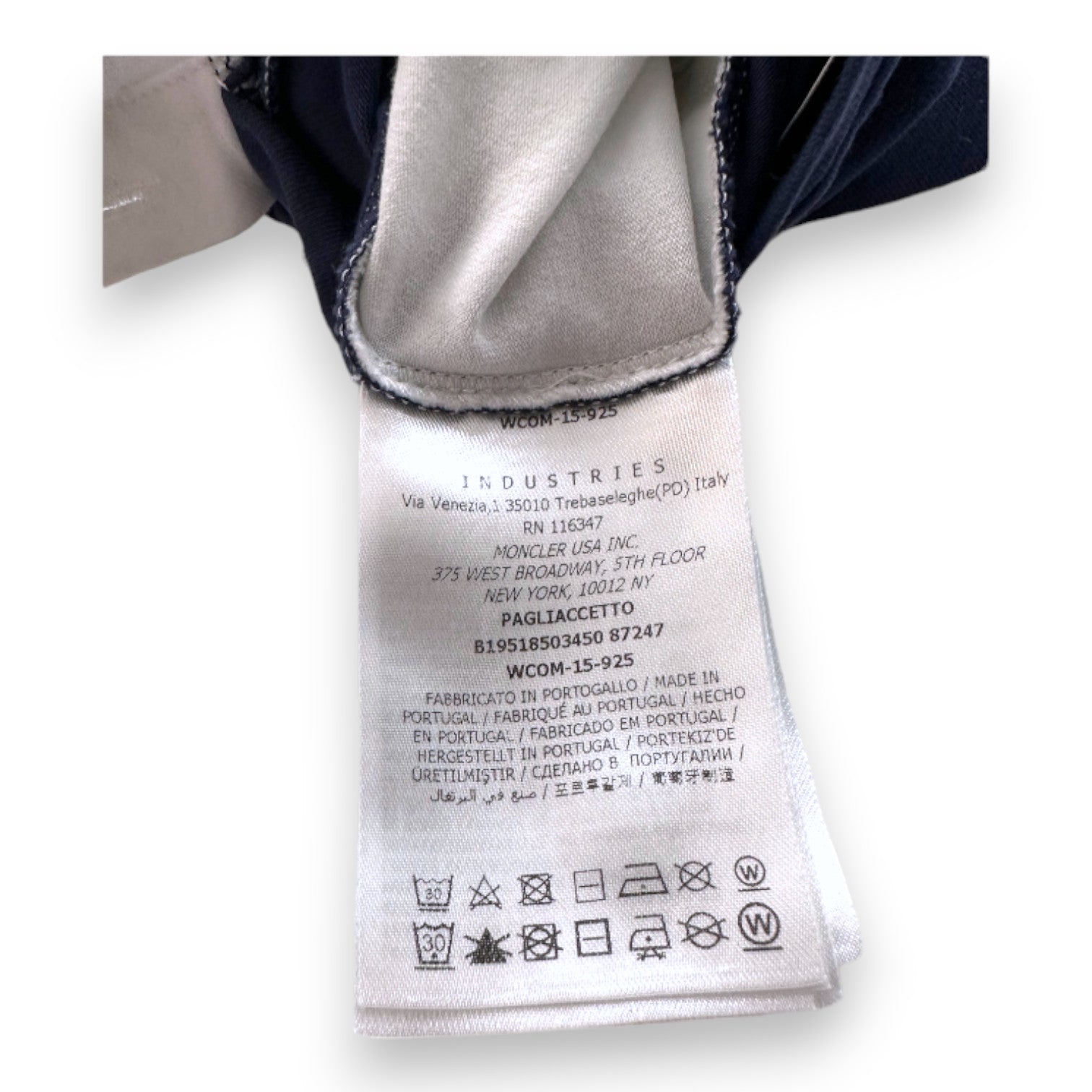 MONCLER - Blue and white jumpsuit with print - 3 months