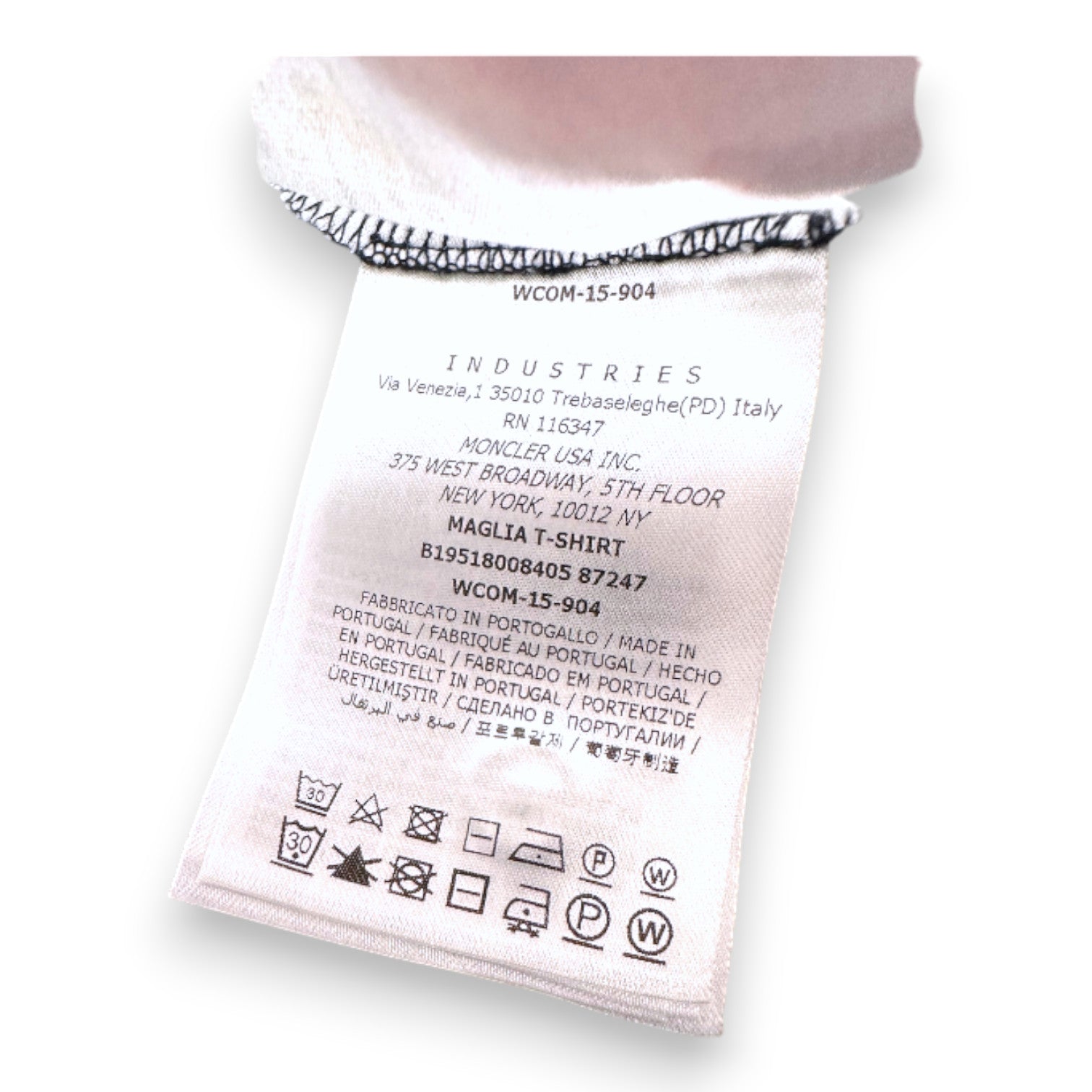 MONCLER - Blue, white and red short-sleeved T-shirt - 6 months