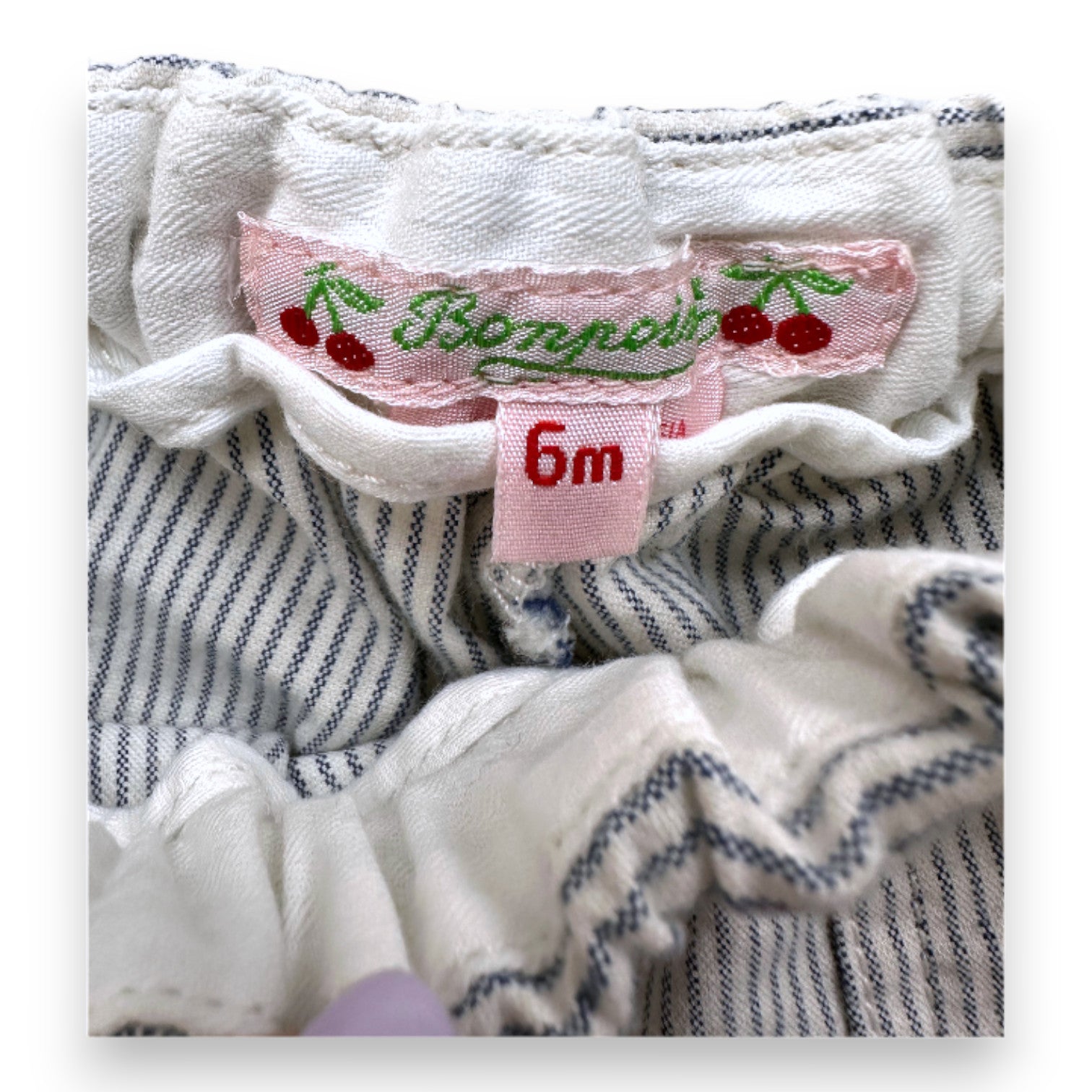 BONPOINT - Blue and white striped pants - 6 months