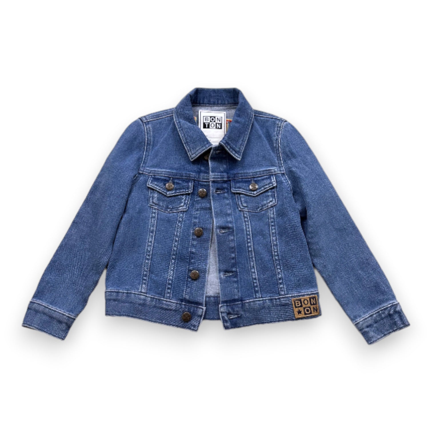 BONTON - Blue denim jacket with embroidery - 6 years
