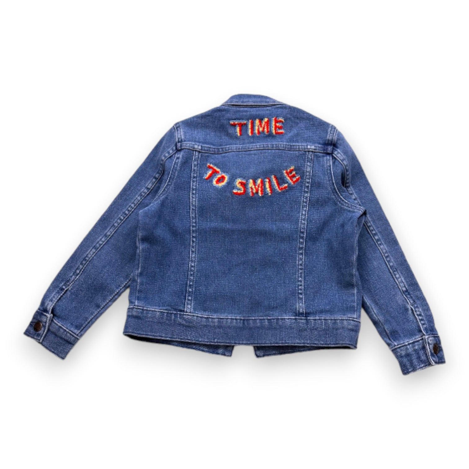 BONTON - Blue denim jacket with embroidery - 6 years