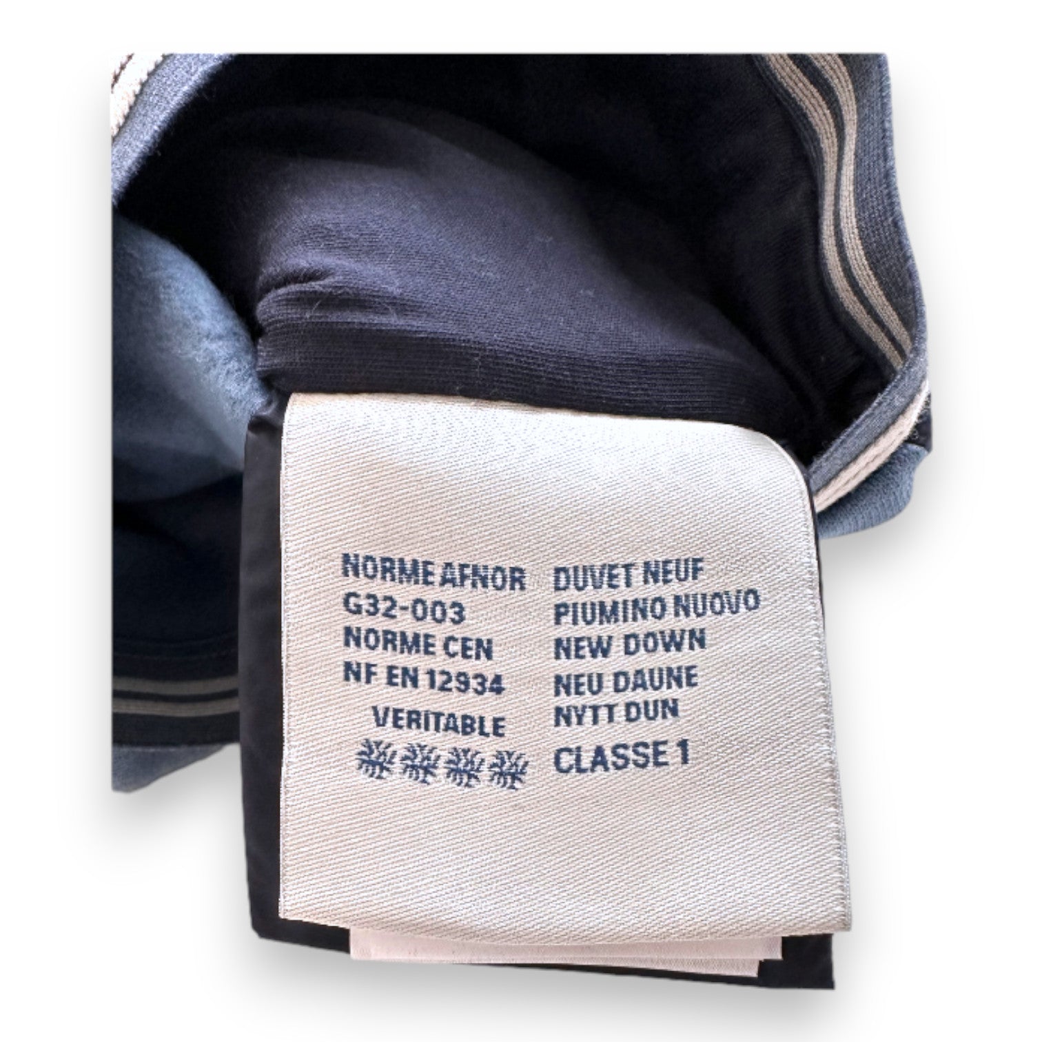 MONCLER - Veste bimatière bleue - 6 mois