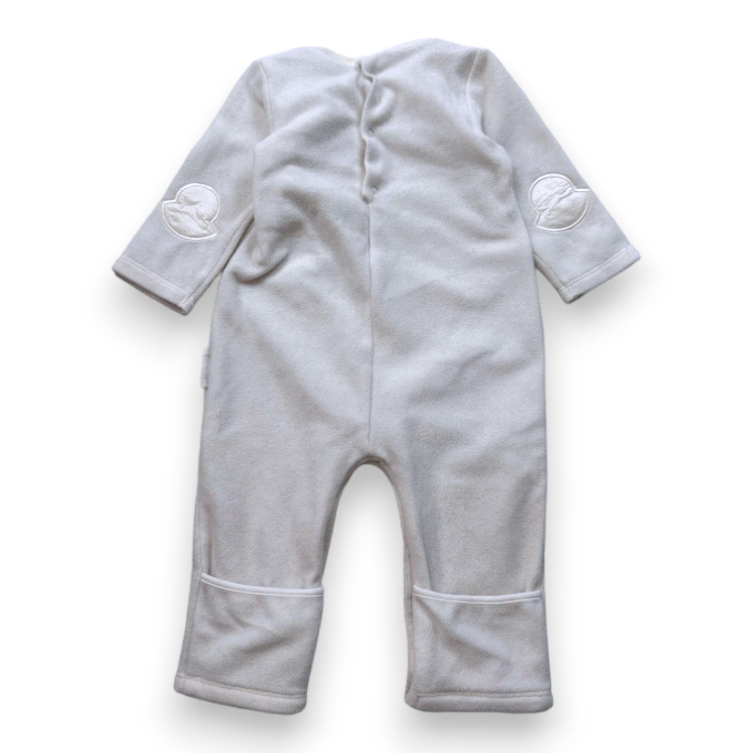 MONCLER - White fleece jumpsuit - 6 months