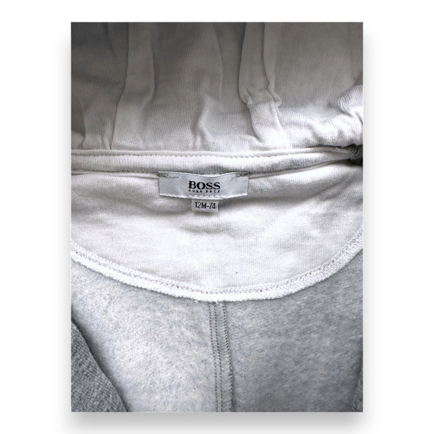 HUGO BOSS - Grey jumpsuit with embroidered "Hugo Boss" - 12 months