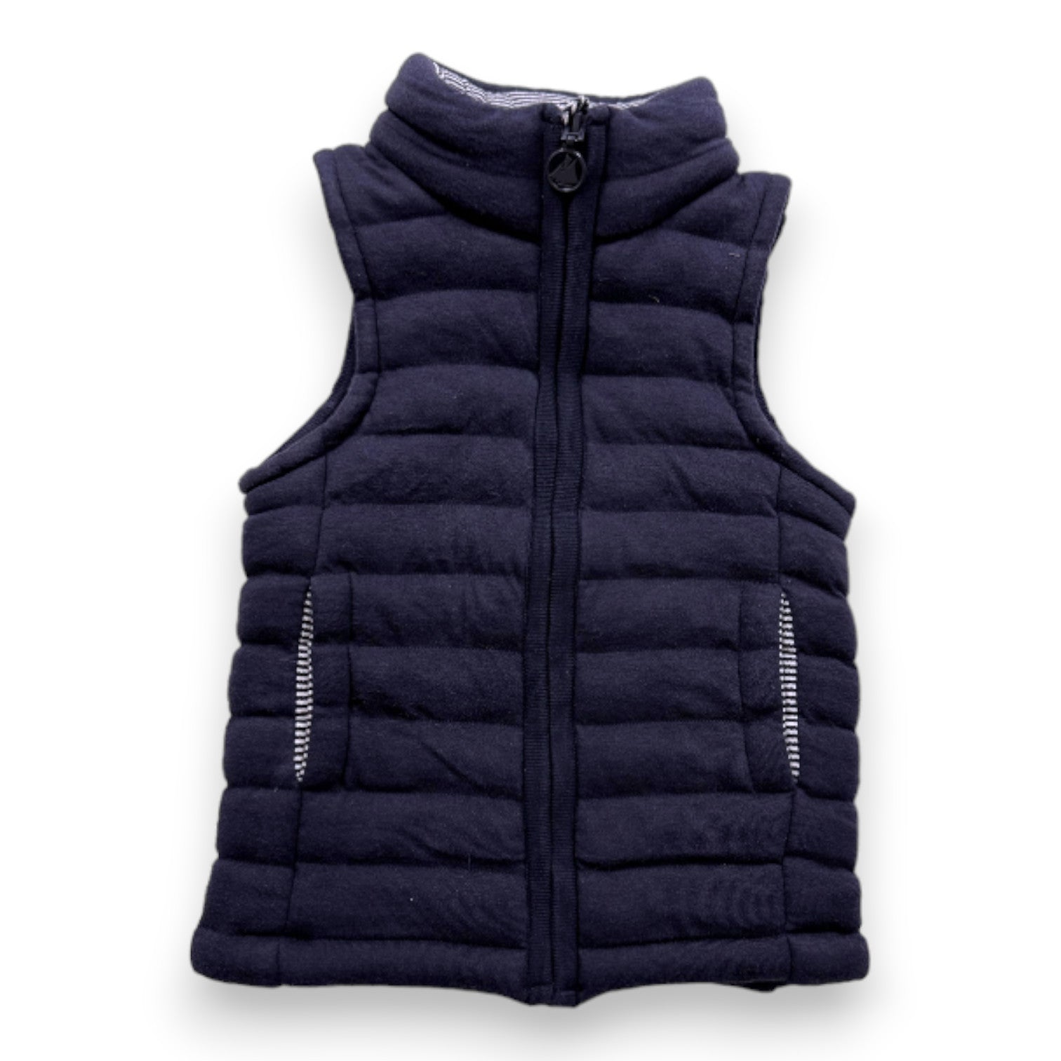 PETIT BATEAU - Navy blue sleeveless jacket - 3 years