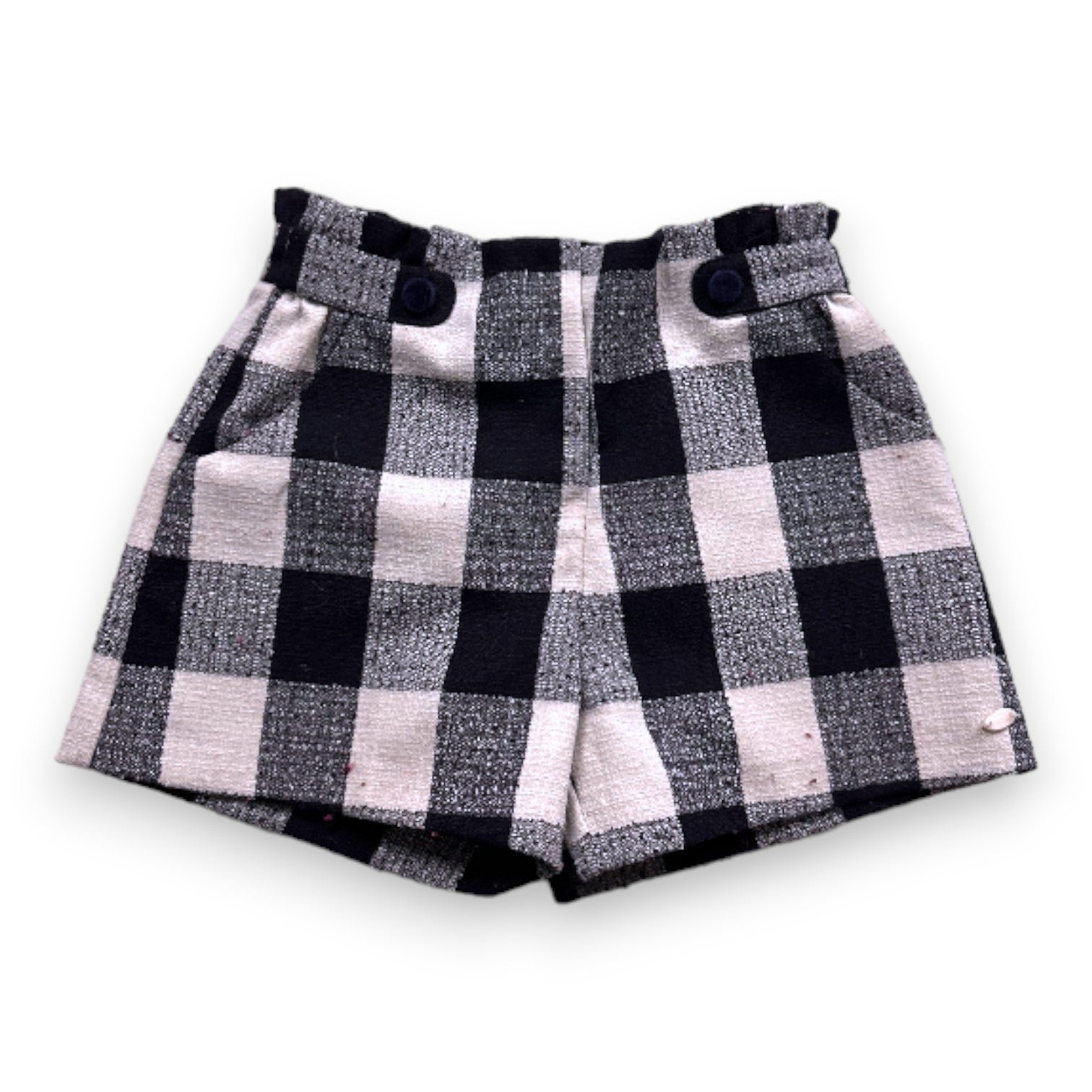 TARTINE &amp; CHOCOLAT - White and black checked shorts - 5 years