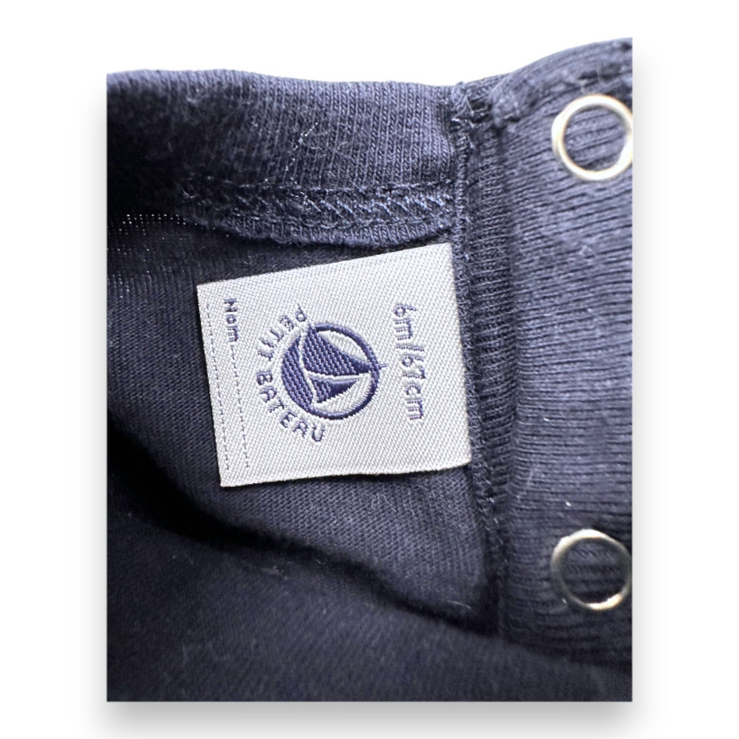 PETIT BATEAU - Navy blue printed T-shirt - 6 months
