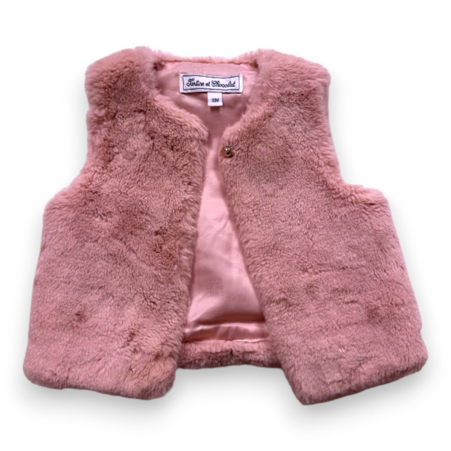 TARTINE &amp; CHOCOLAT - Pink fur sleeveless vest - 18 months