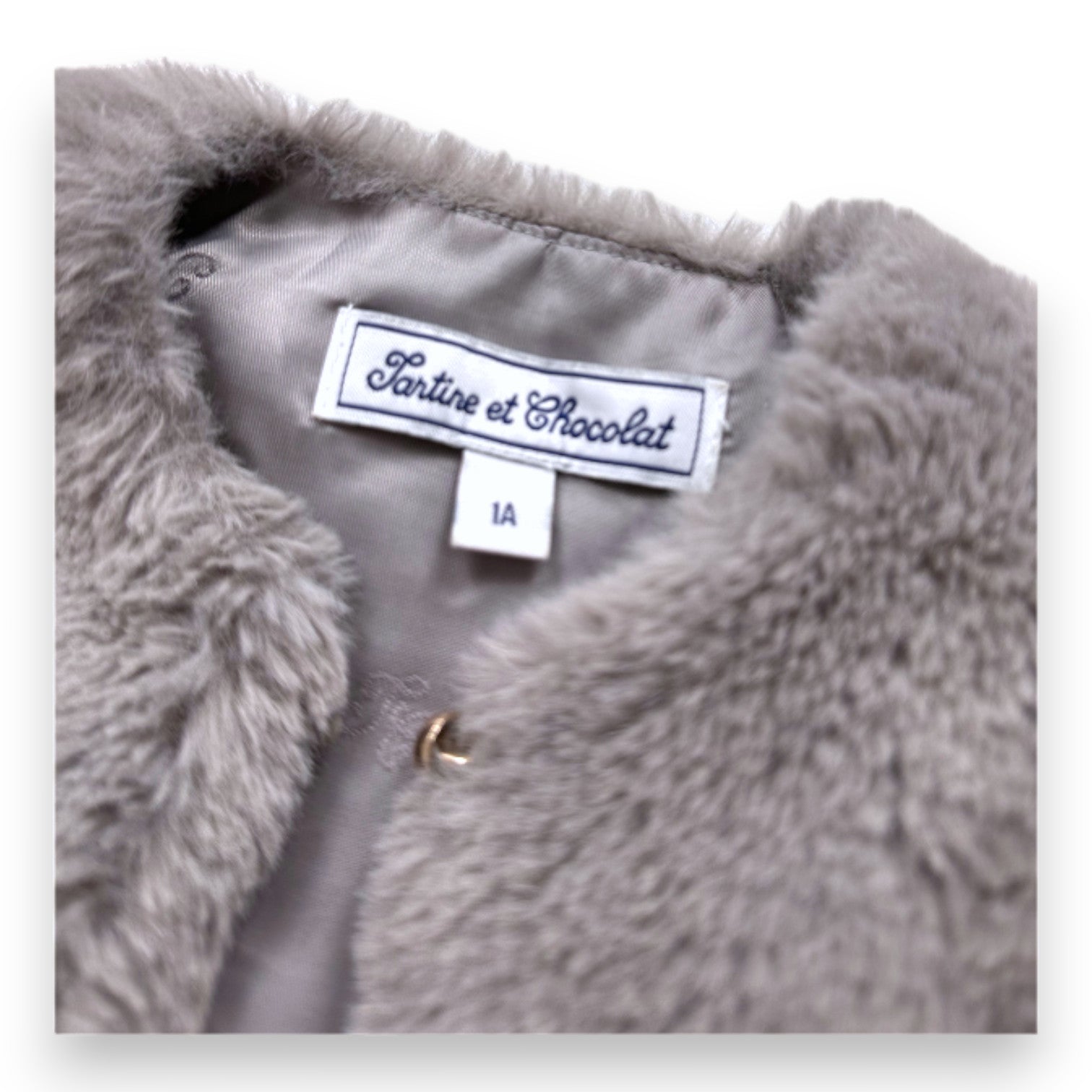 TARTINE &amp; CHOCOLAT - Ärmellose Weste aus grauem Pelz - 12 Monate