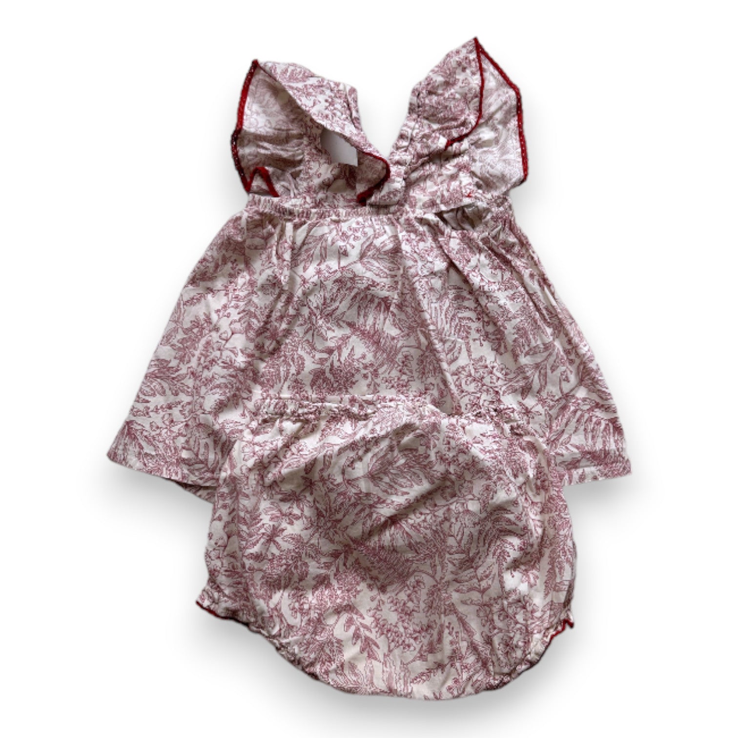 TARTINE &amp; CHOCOLAT - Red set and pink and white floral bloomers - 2 years