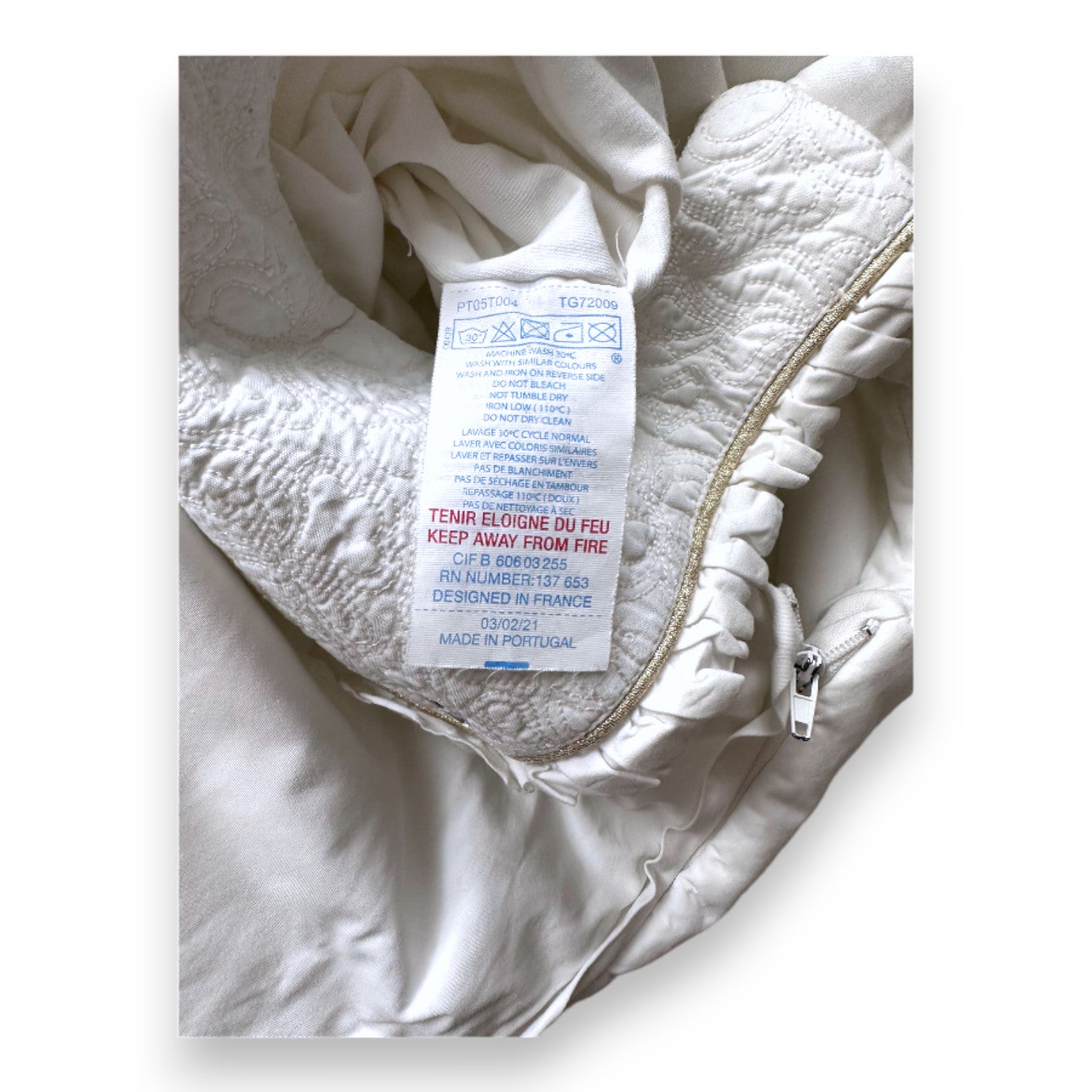 TARTINE & CHOCOLAT - Gigoteuse blanche avec broderies - 0 mois