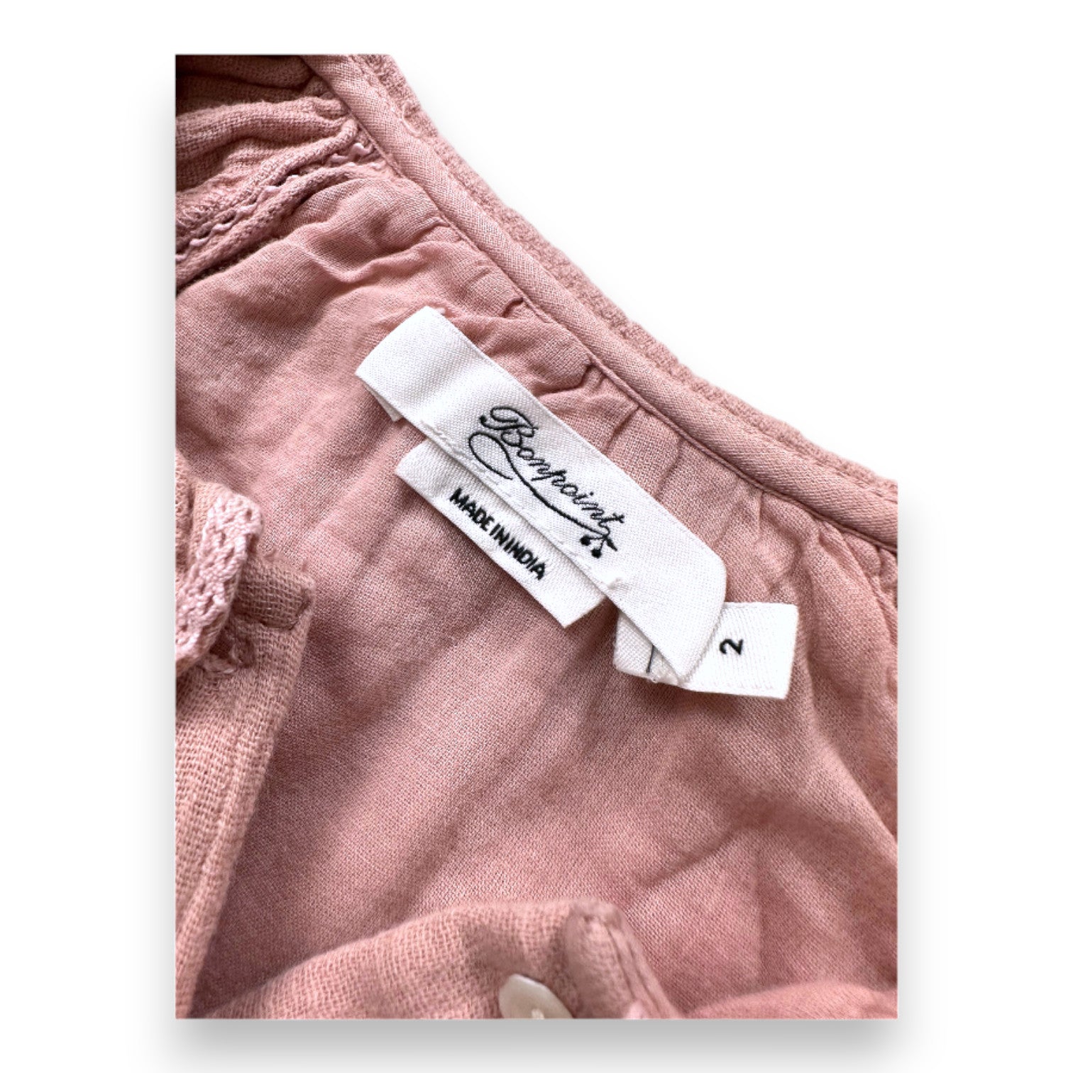 BONPOINT - Pink shirt dress - 2 years