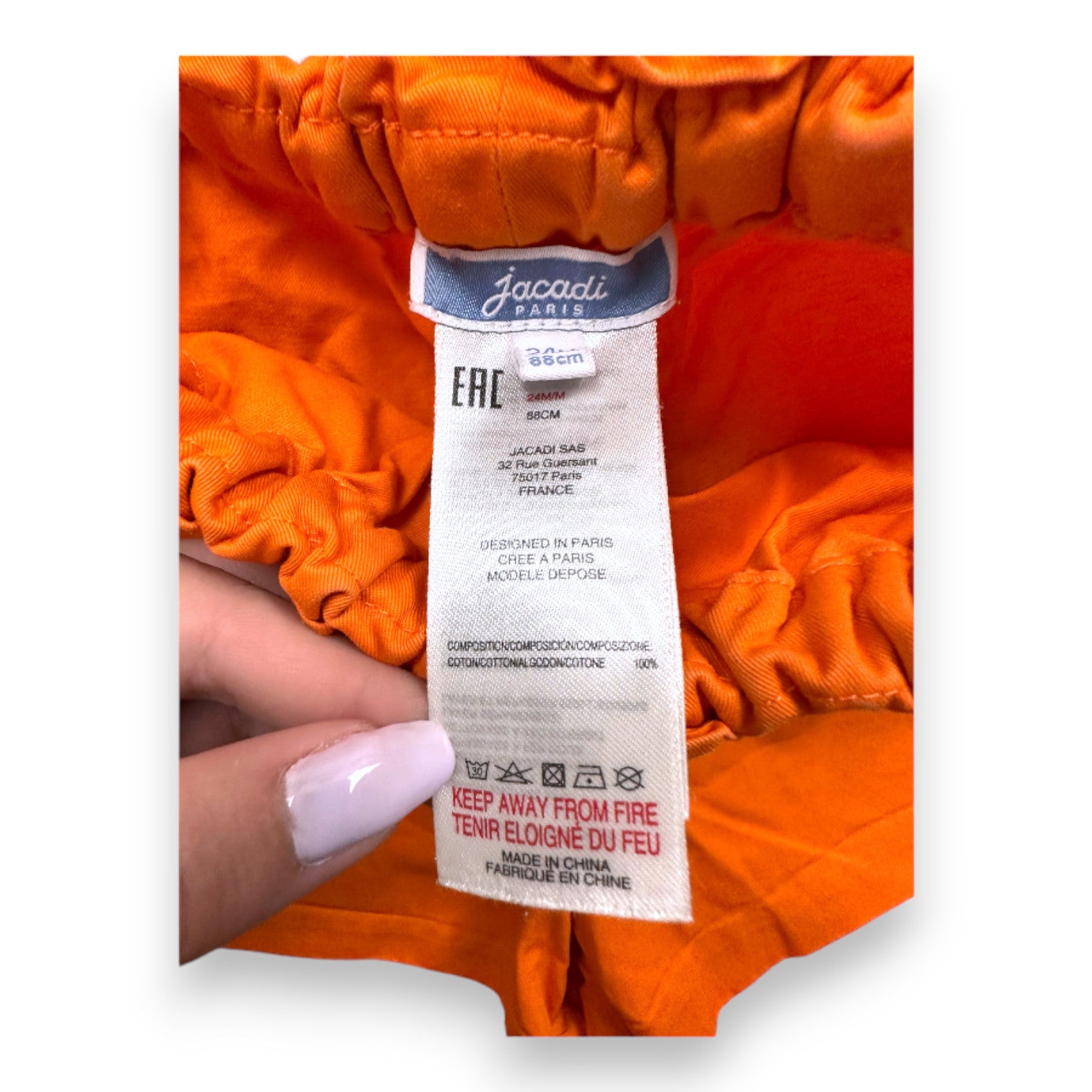 JACADI - Orange shorts - 2 years