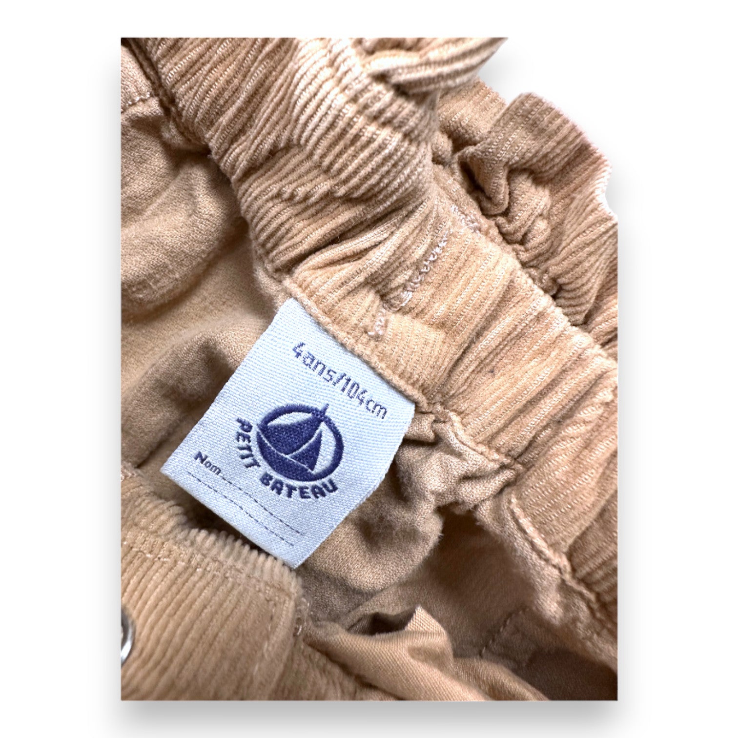 PETIT BATEAU - Pantalon marron en velours - 4 ans