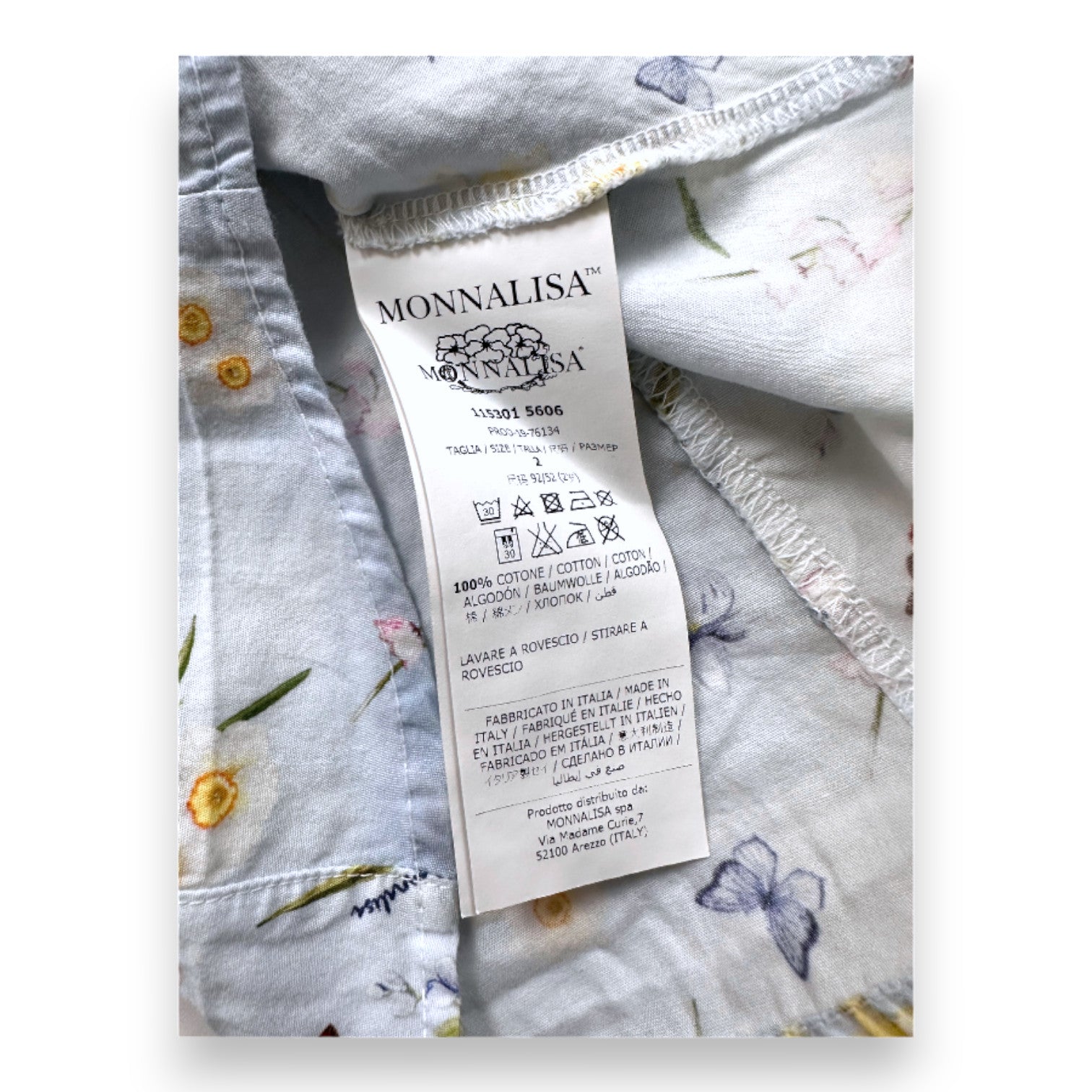 MONNALISA - Blaues Hemd mit Blumenmuster - 2 Jahre